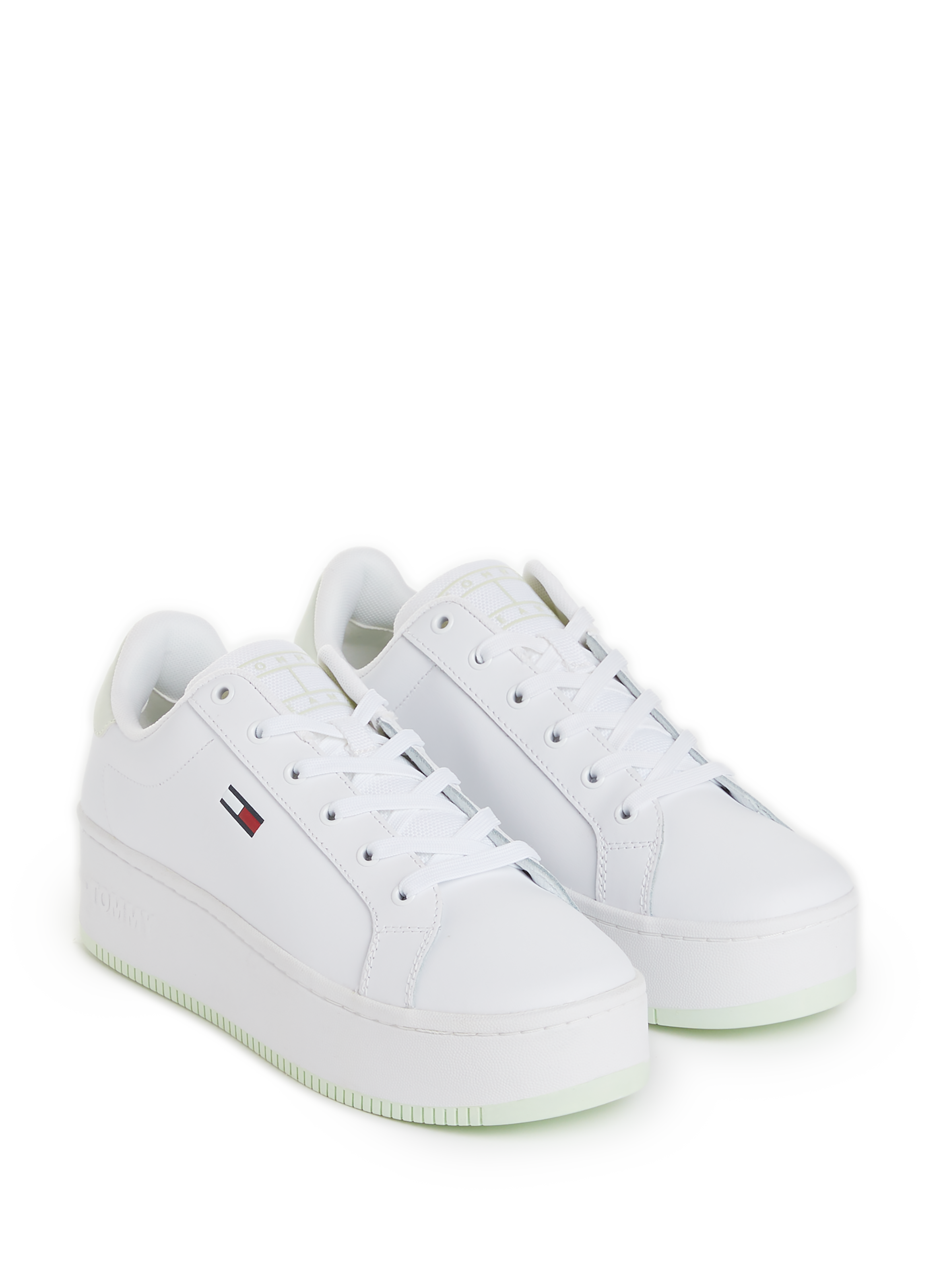 Baskets à plateforme en cuir