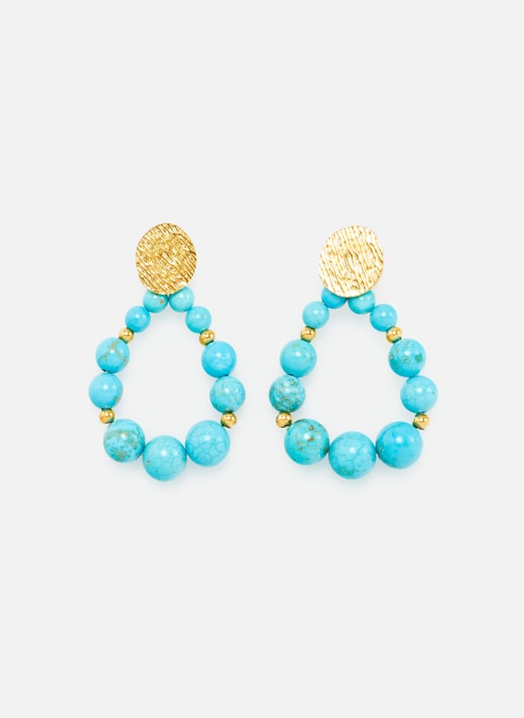 Boucles d'oreille perles Bleu by AU PRINTEMPS PARIS AU PRINTEMPS PARIS Boucles d'oreille perles Bleu
