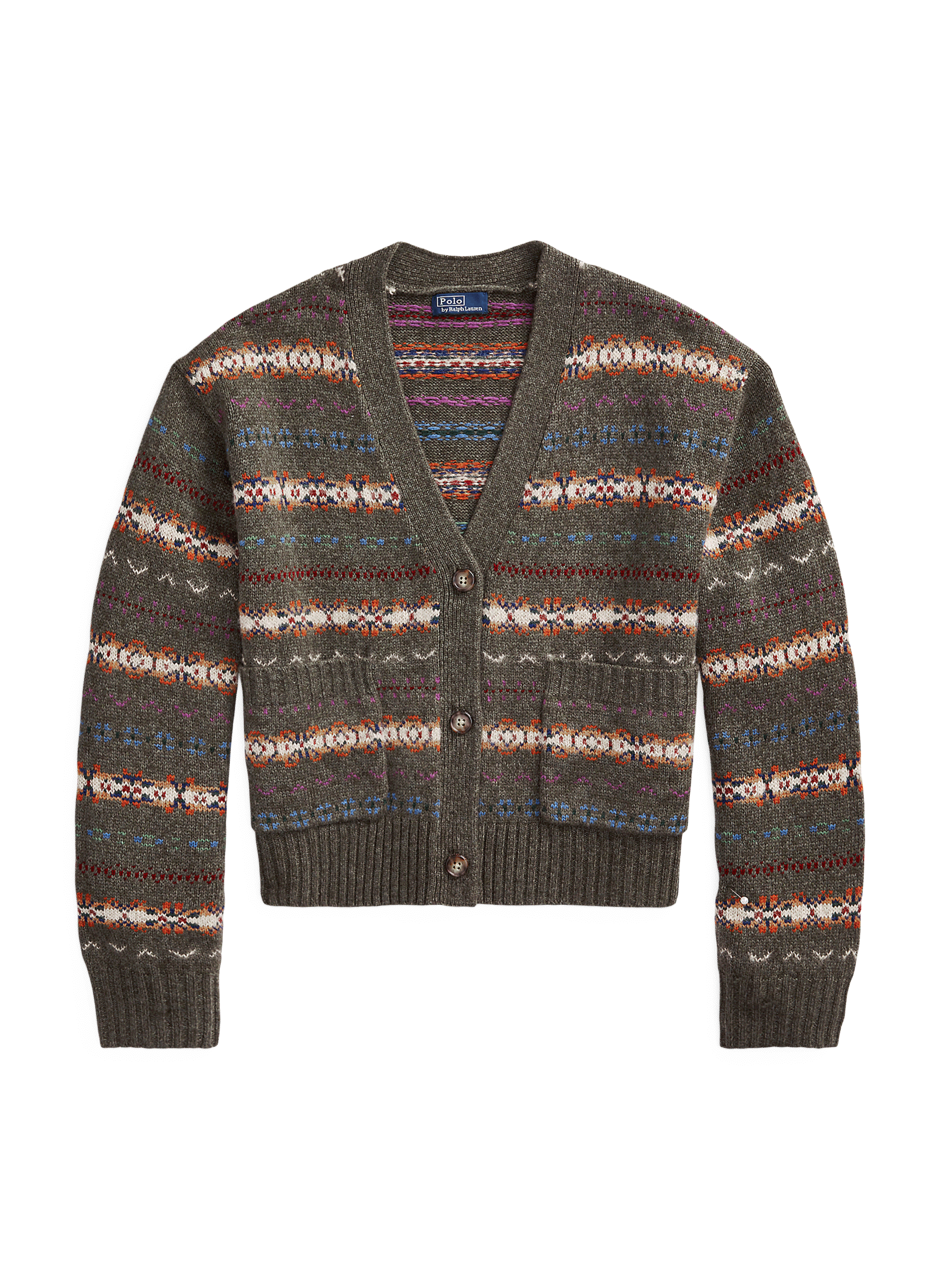 Cardigan rayé en laine et cachemire