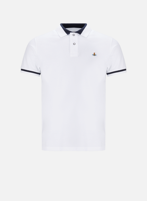 قميص Polo من القطن الأبيض VIVIENNE WESTWOOD 