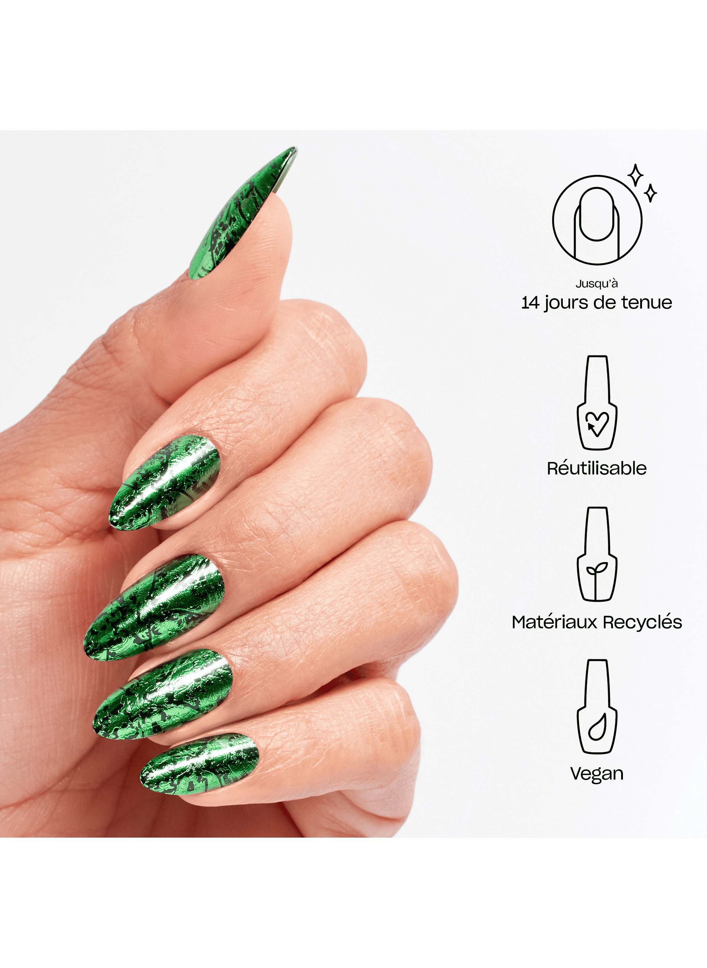 Know Your Power - Reusable Fake Nails OPI No color