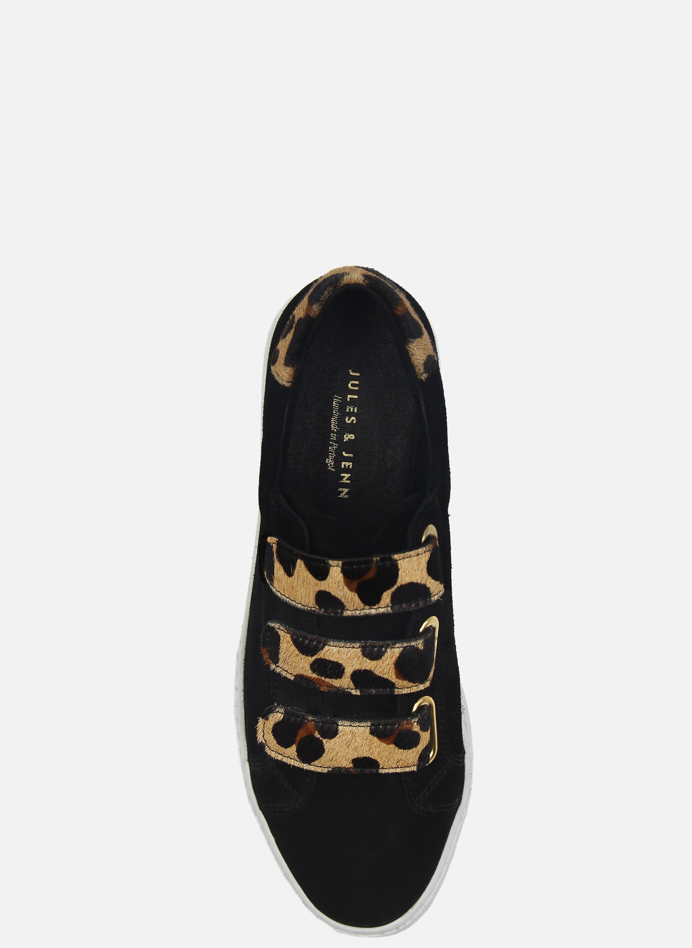 Baskets à scratch cuir daim JULES & JENN Noir