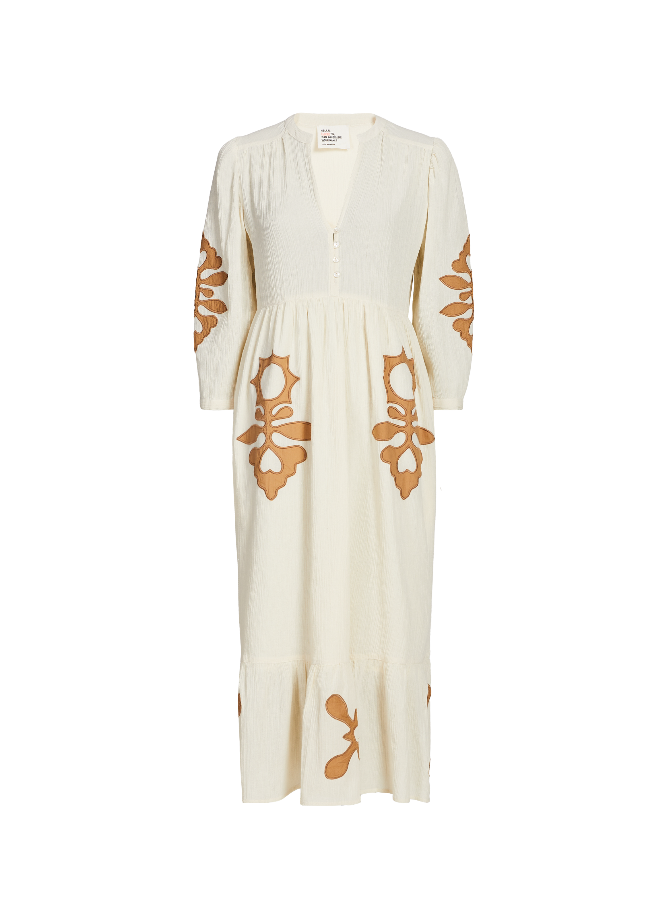 Cotton Midi Dress LEON & HARPER White