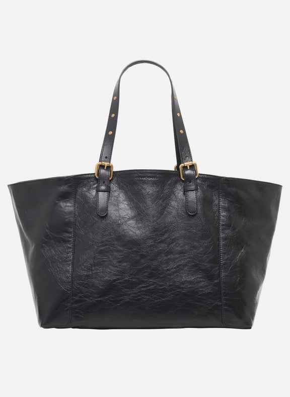 Cabas en cuir effet froissé - simple bag Noir by GERARD DAREL GERARD DAREL Cabas en cuir effet froissé - simple bag Noir