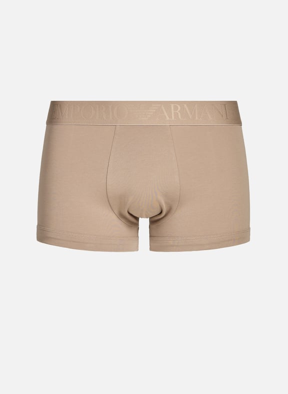 Solid color cotton blend boxer shorts Beige by EMPORIO ARMANI EMPORIO ARMANI Solid color cotton blend boxer shorts Beige