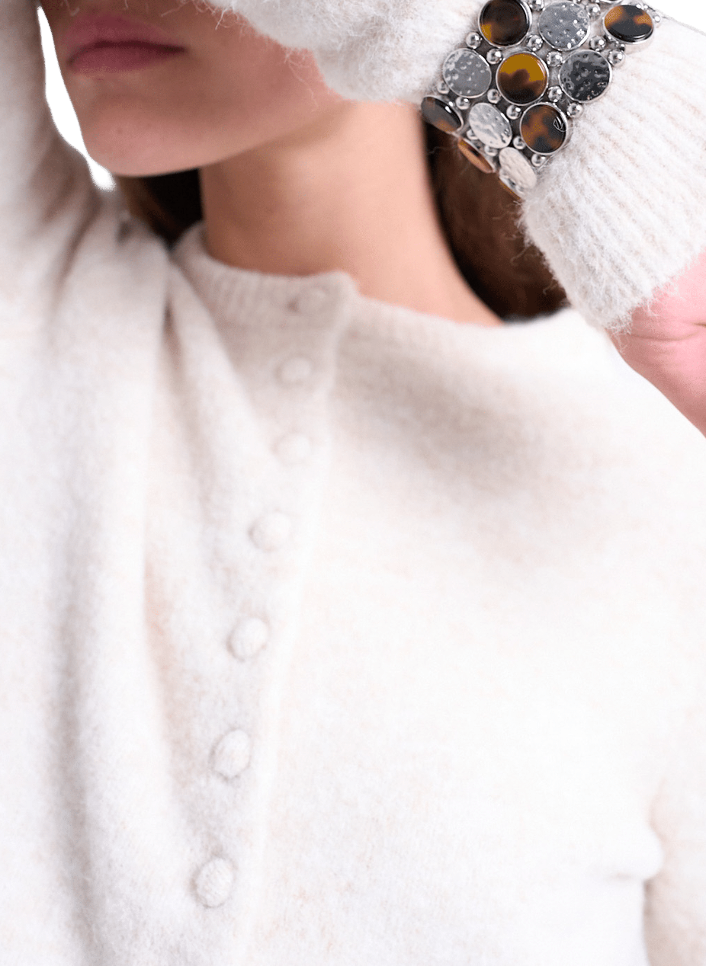 Cardigan en maille  TOPSHOP Beige