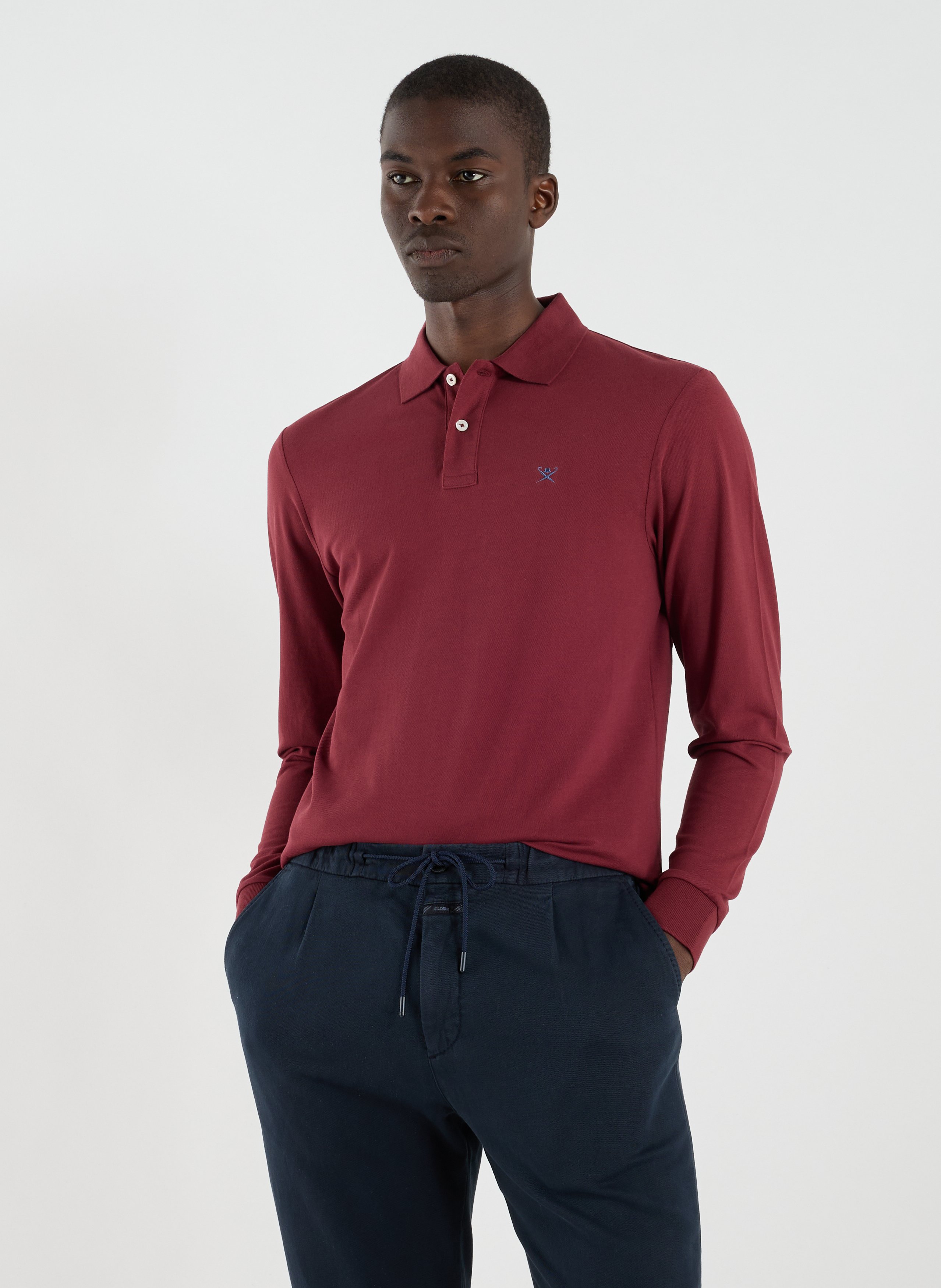 HACKETT Polo manches longues Rouge