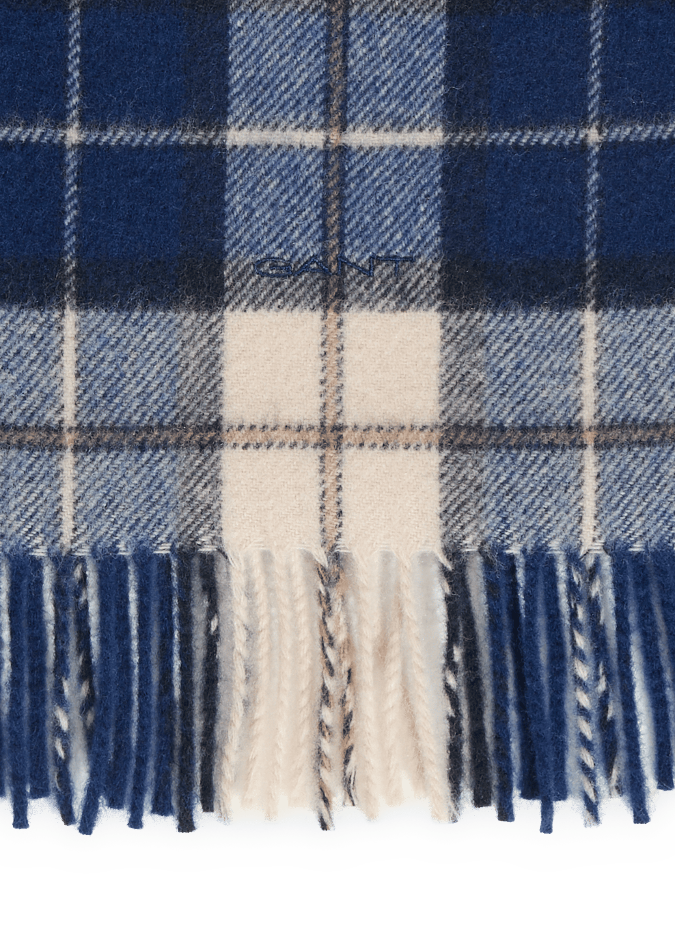 Merino wool checkered scarf GANT Blue