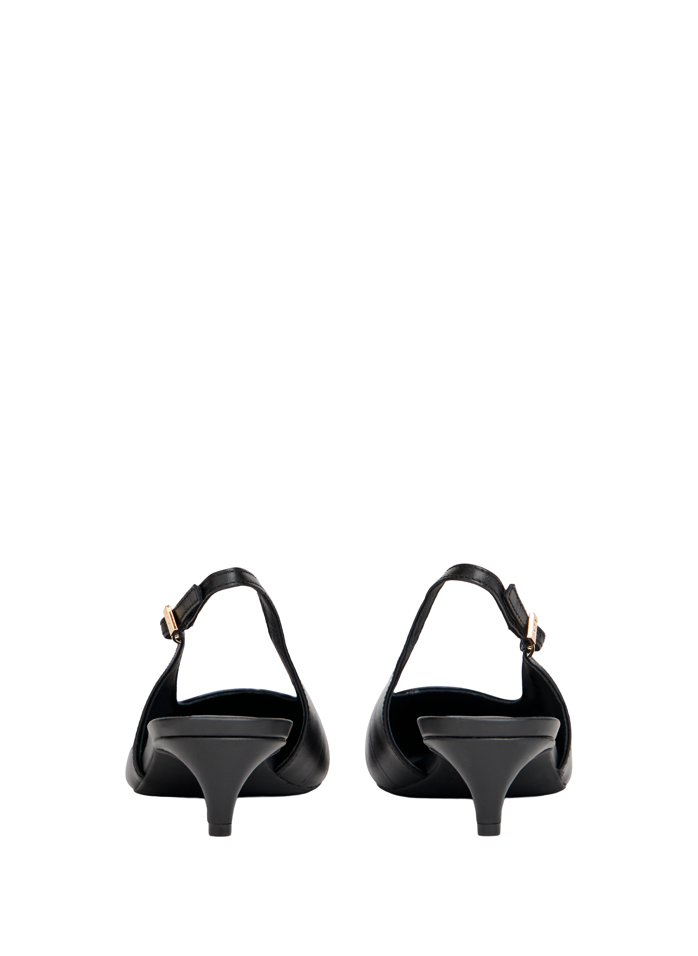 Pointed-toe slingback leather pumps TOMMY HILFIGER Black