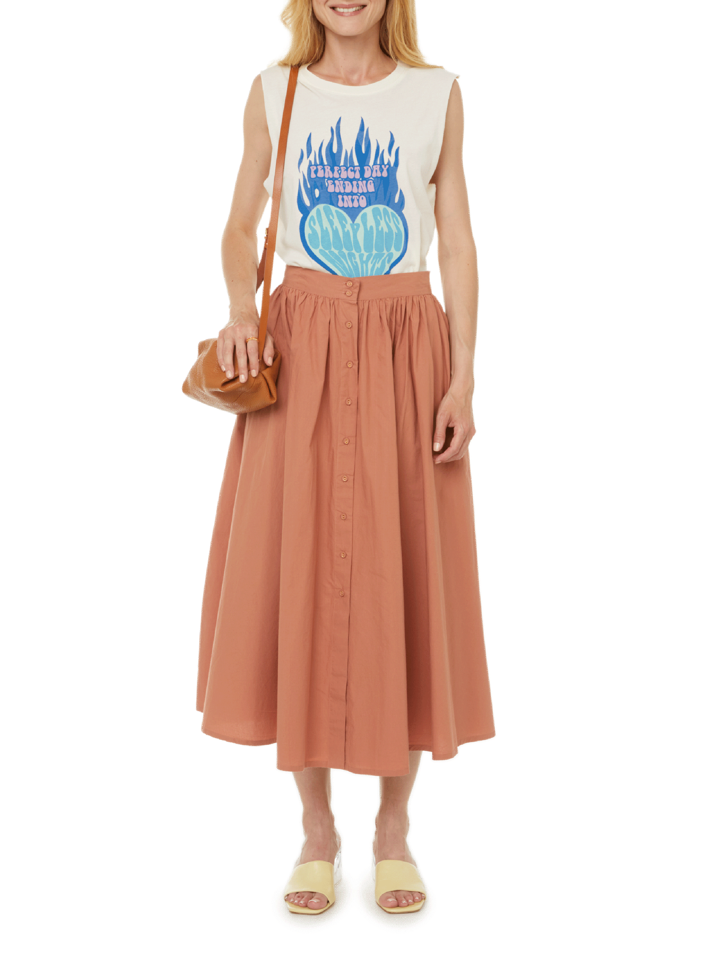 Jeremiah midi skirt  LEON & HARPER Orange