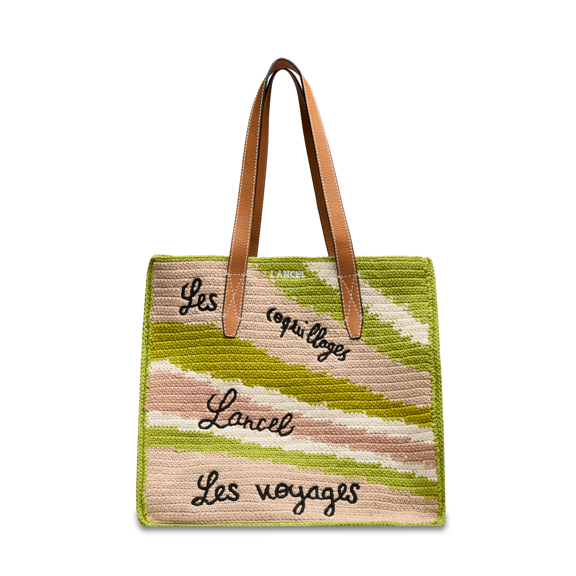 Sac cabas l summer mania de lancel en coton LANCEL Vert