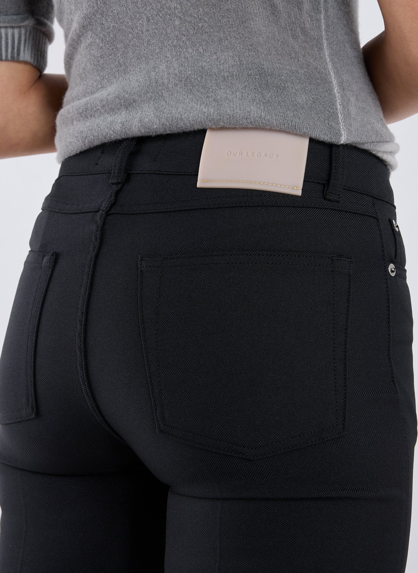 Boot-cut trousers with pleats OUR LEGACY Black