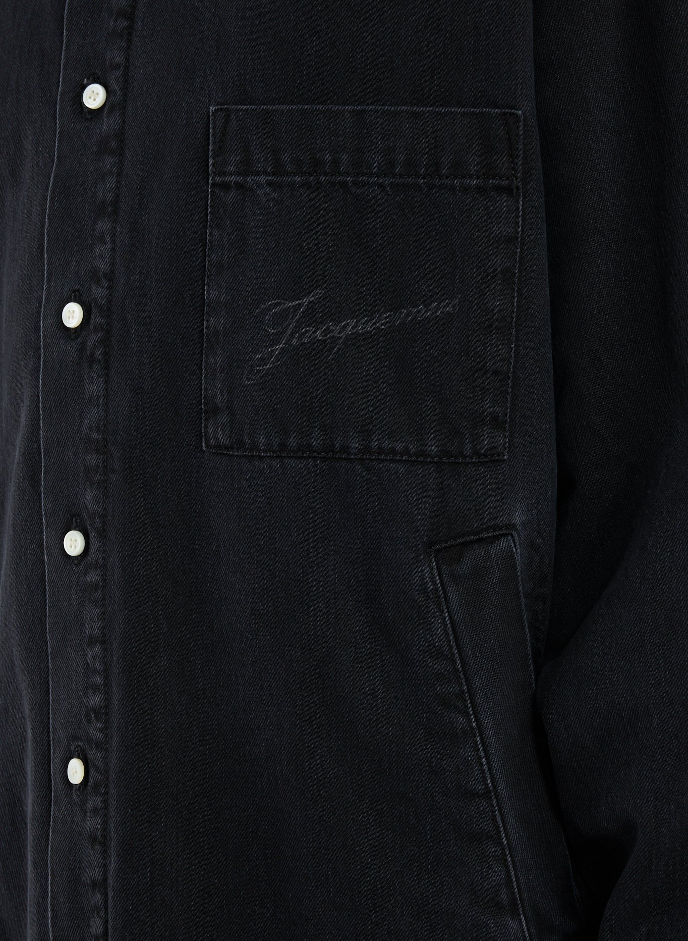 Classic collar cotton overshirt JACQUEMUS Black