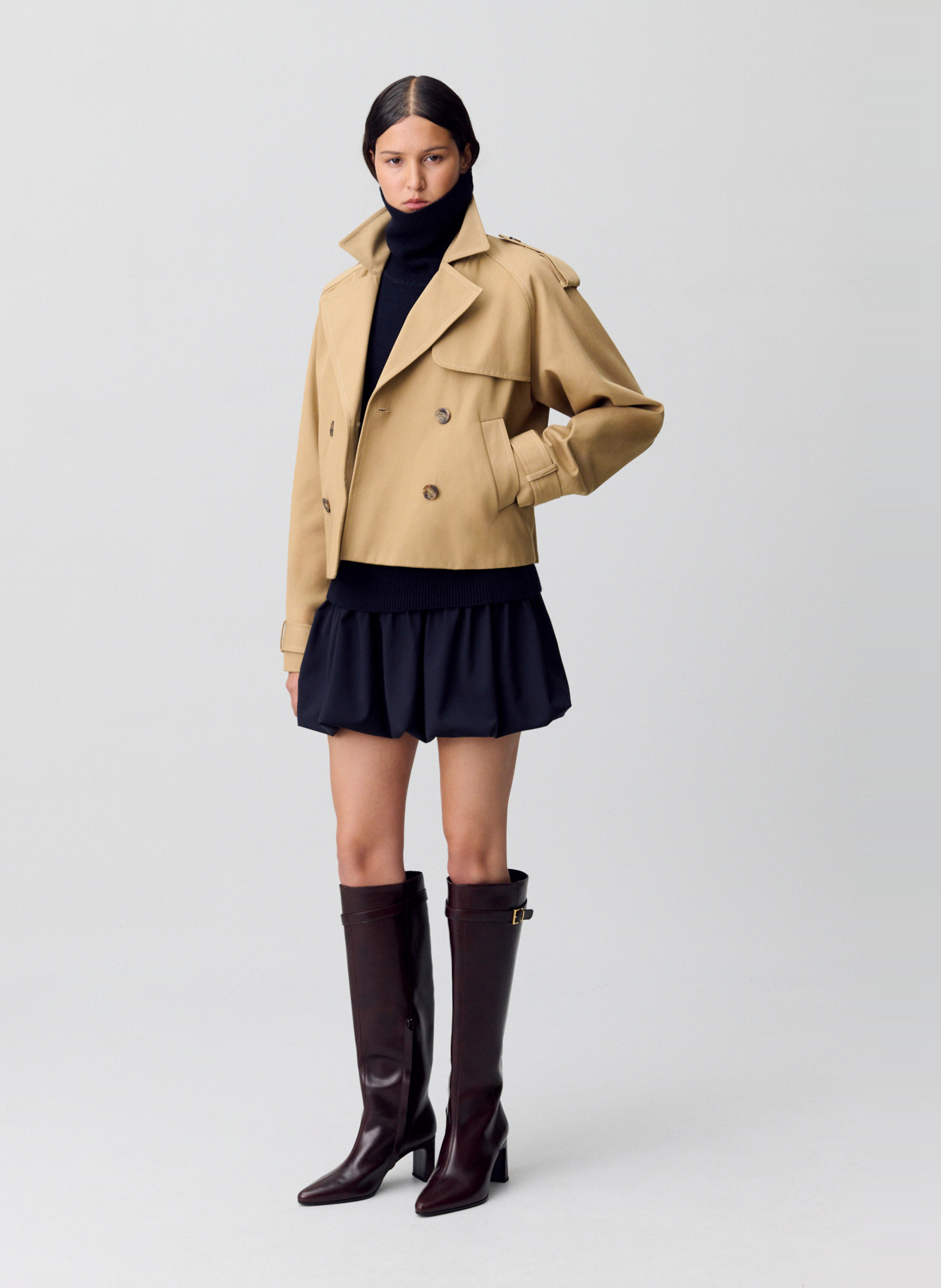 Trench court en coton CLAUDIE PIERLOT Beige