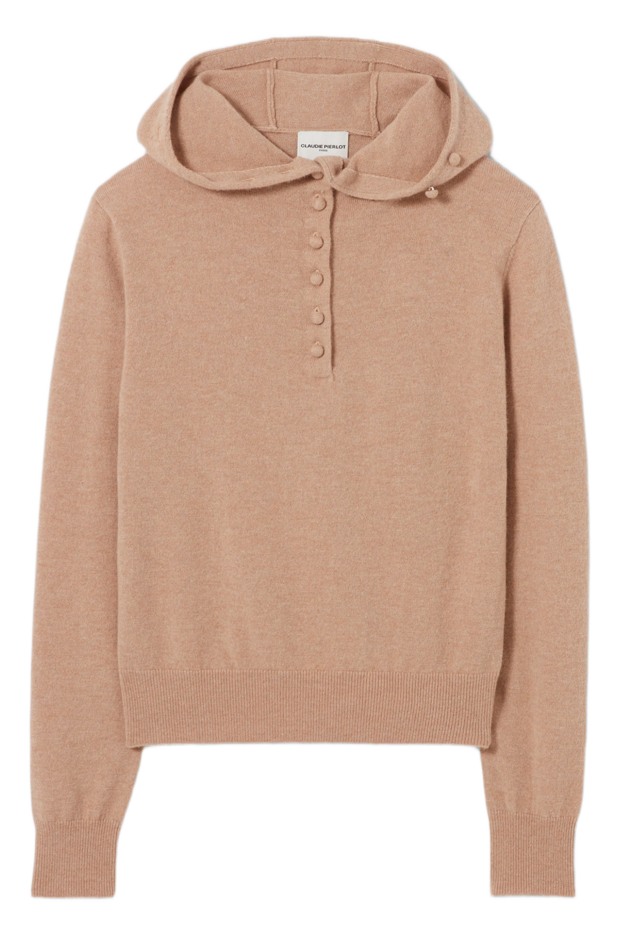 Pull à capuche en laine mélangée melcome CLAUDIE PIERLOT Beige