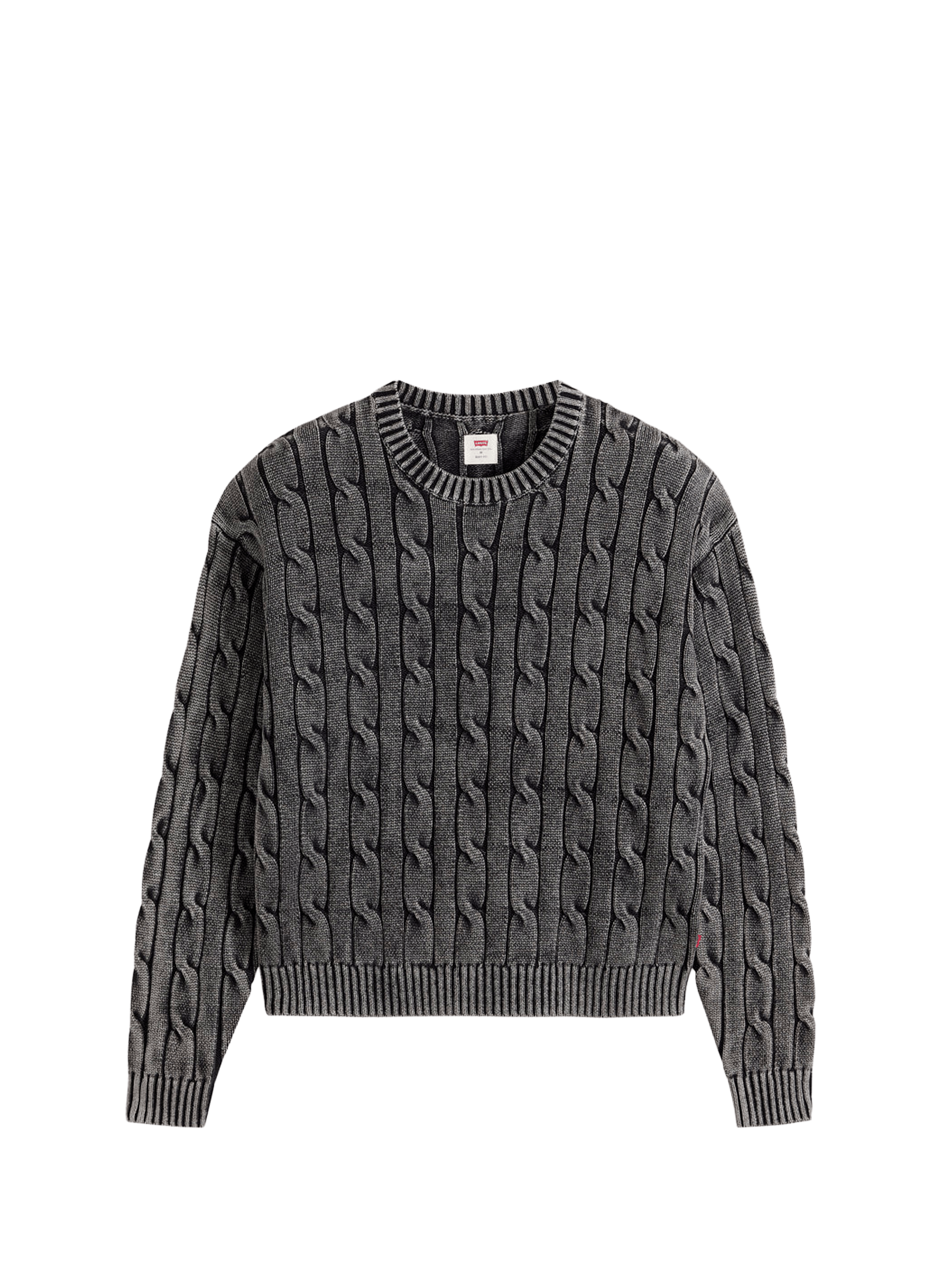 Pull droit torsadé en coton LEVI'S Noir