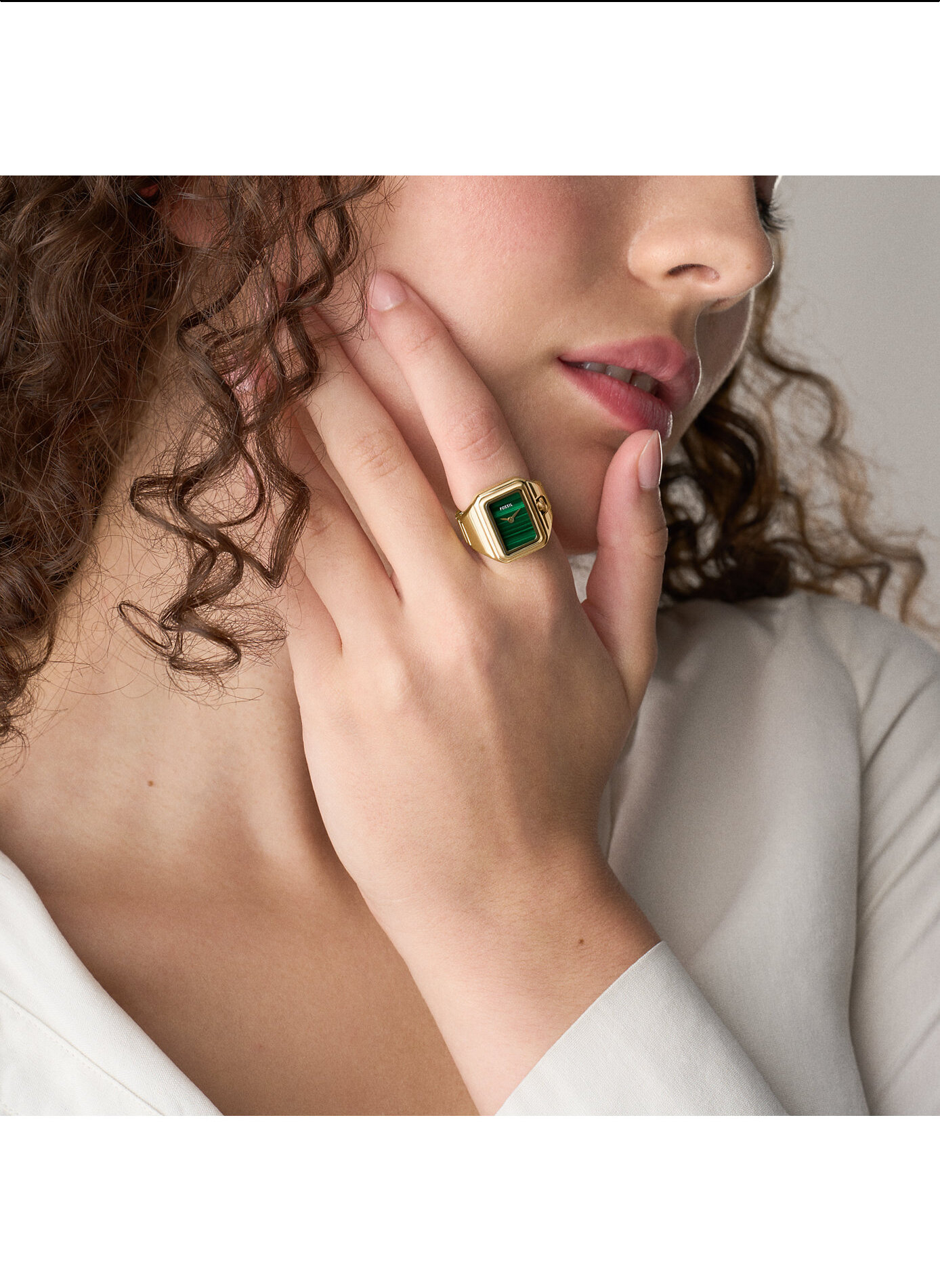 Montre bague en acier inoxydable FOSSIL Vert