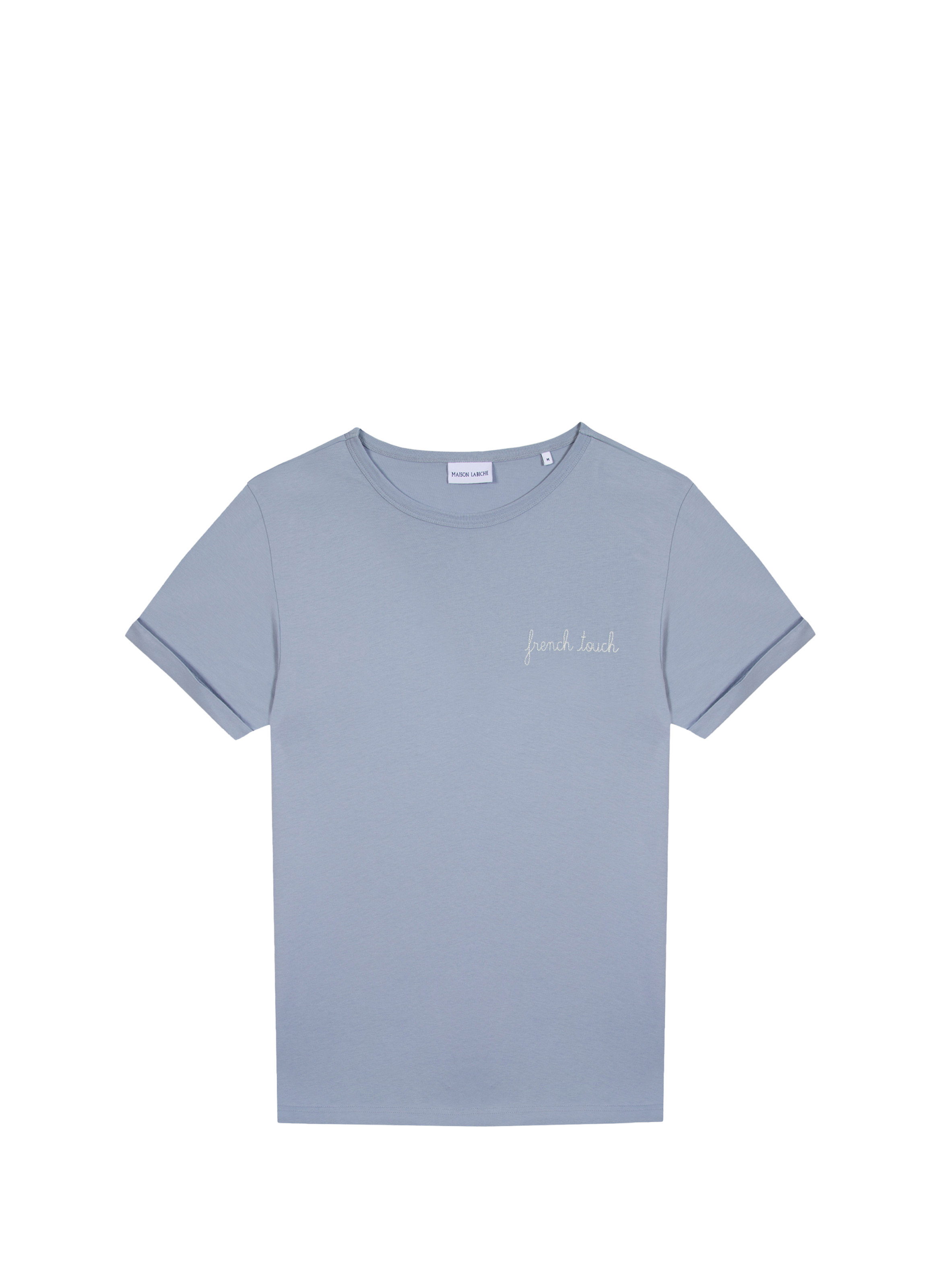 T-shirt Poitou brodé en coton biologique MAISON LABICHE Bleu