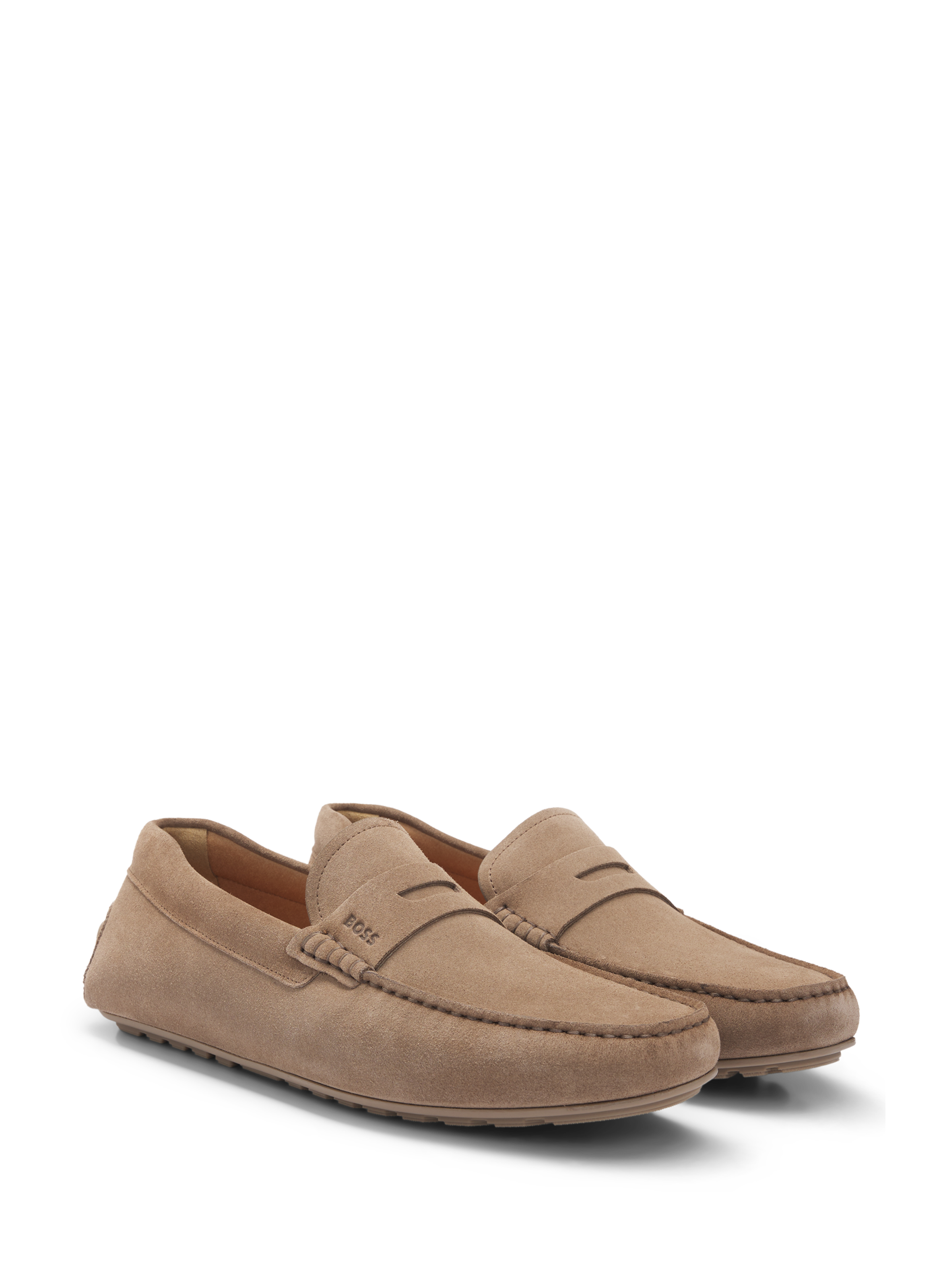 Mocassins Noel en cuir de vache suédé HUGO BOSS Beige