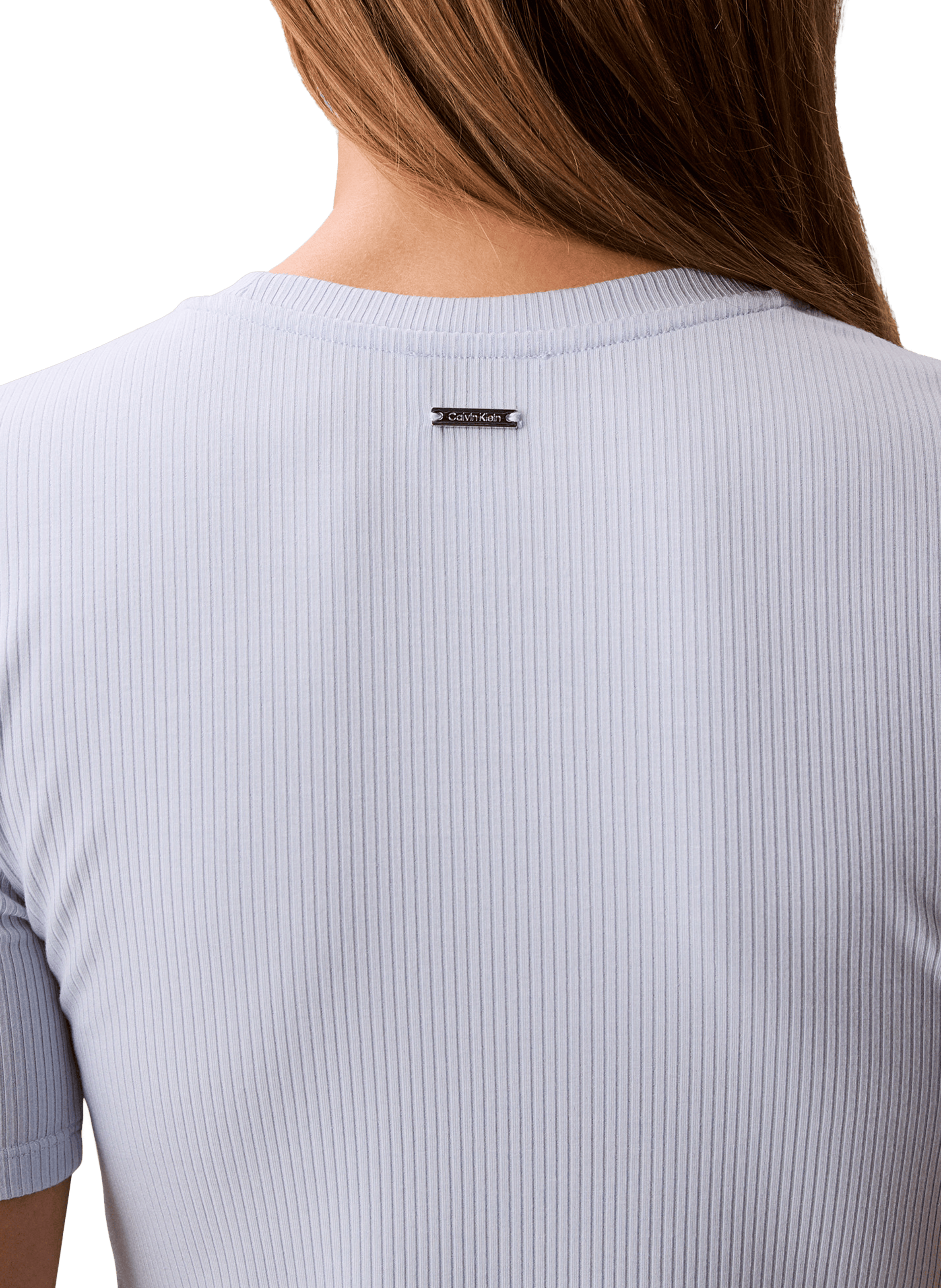 T-shirt côtelé à manches courtes CALVIN KLEIN Bleu