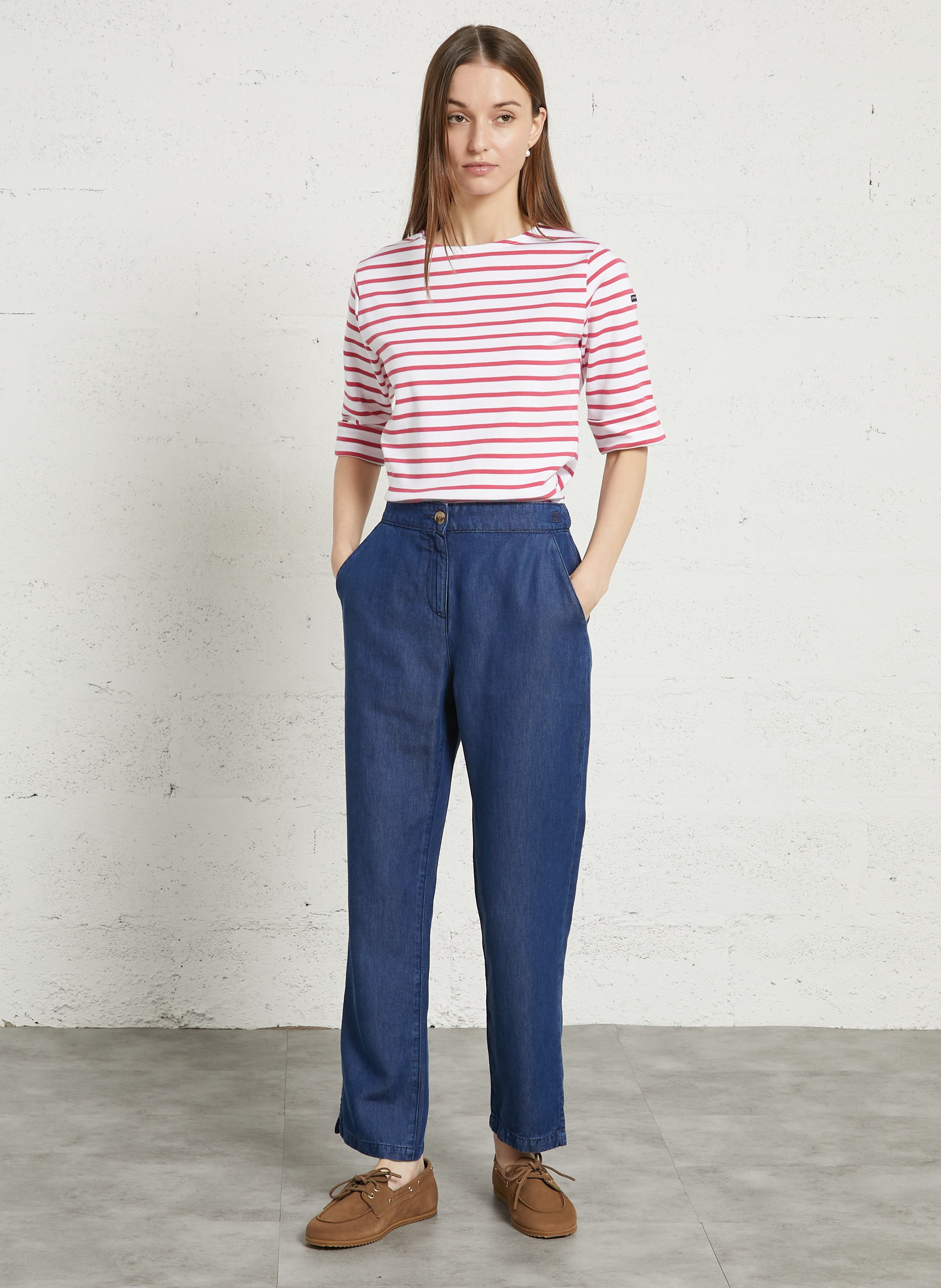 Marinière col bateau en coton épais cancale ARMOR-LUX Blanc