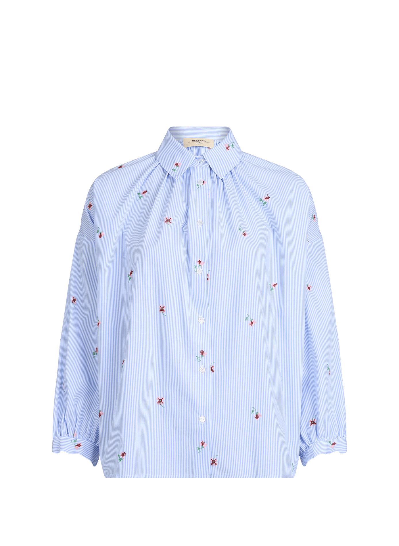 Chemise broderie fleurs en coton MAX MARA WEEK END Bleu