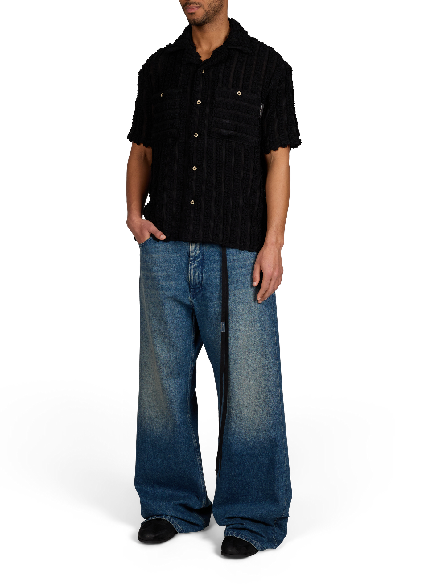 Short-sleeved knit shirt ANDERSSON BELL Black