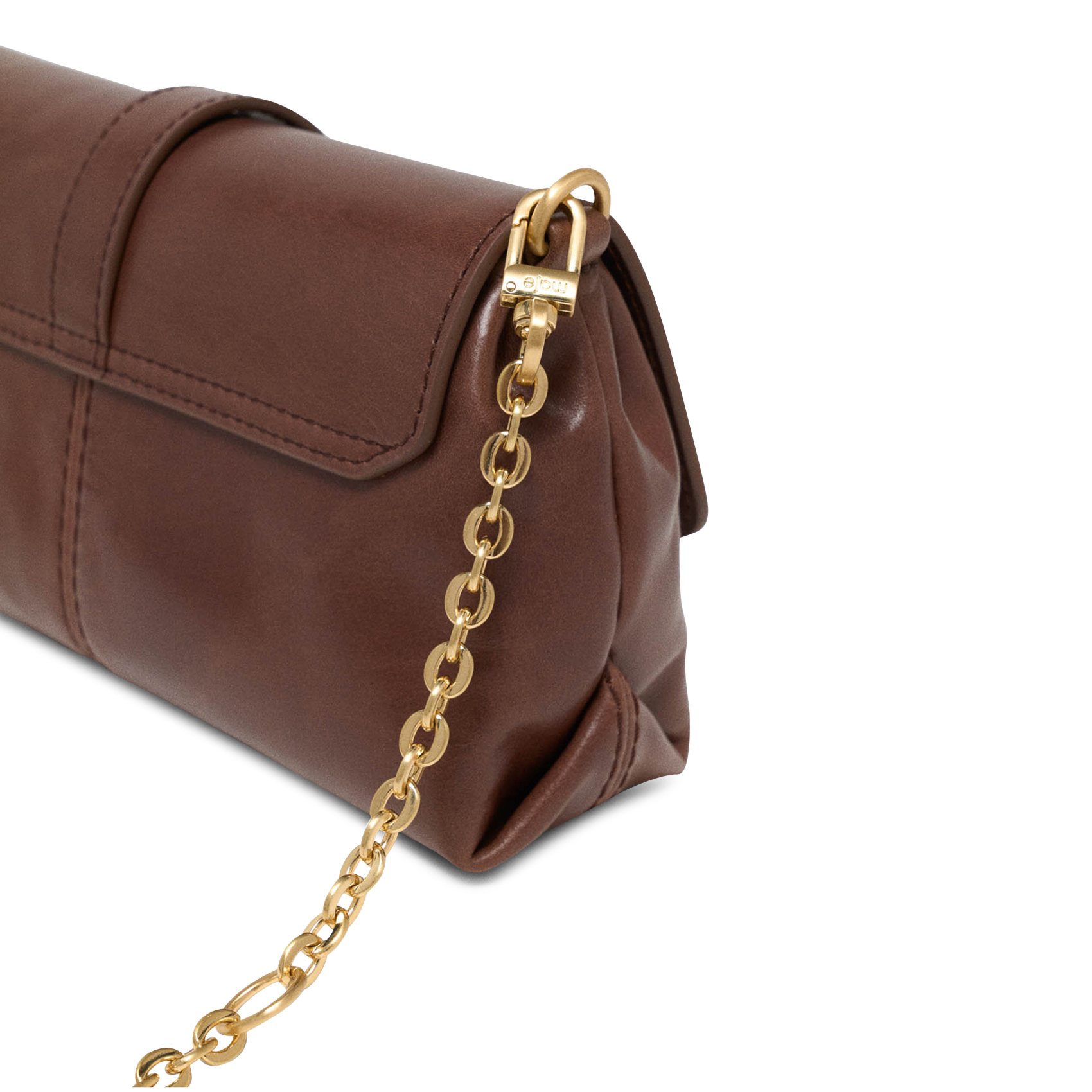 Sac bandoulière à rabat en cuir miss m MAJE Marron