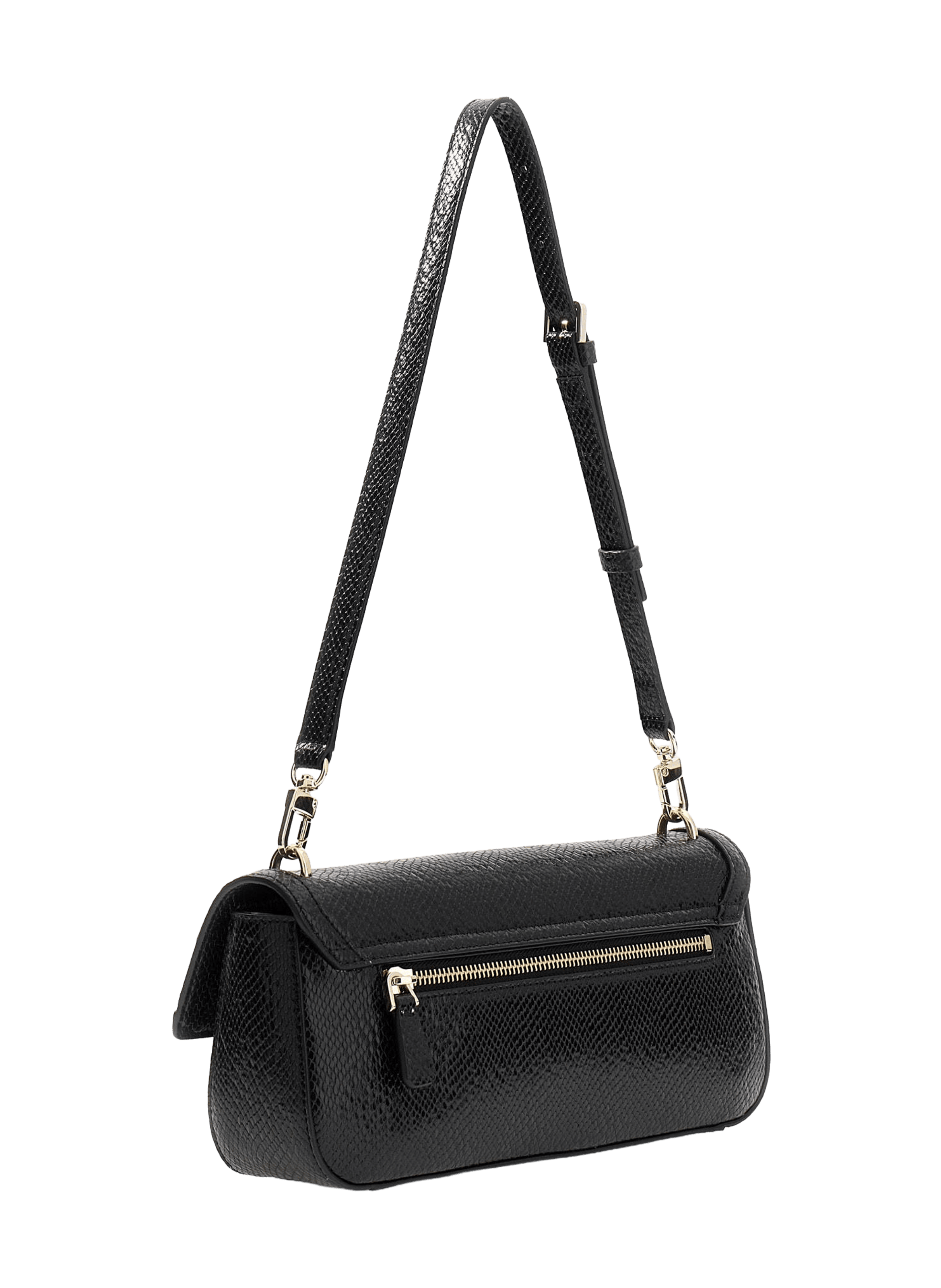 Borsa lucida testurizzata a tracolla GUESS Nero