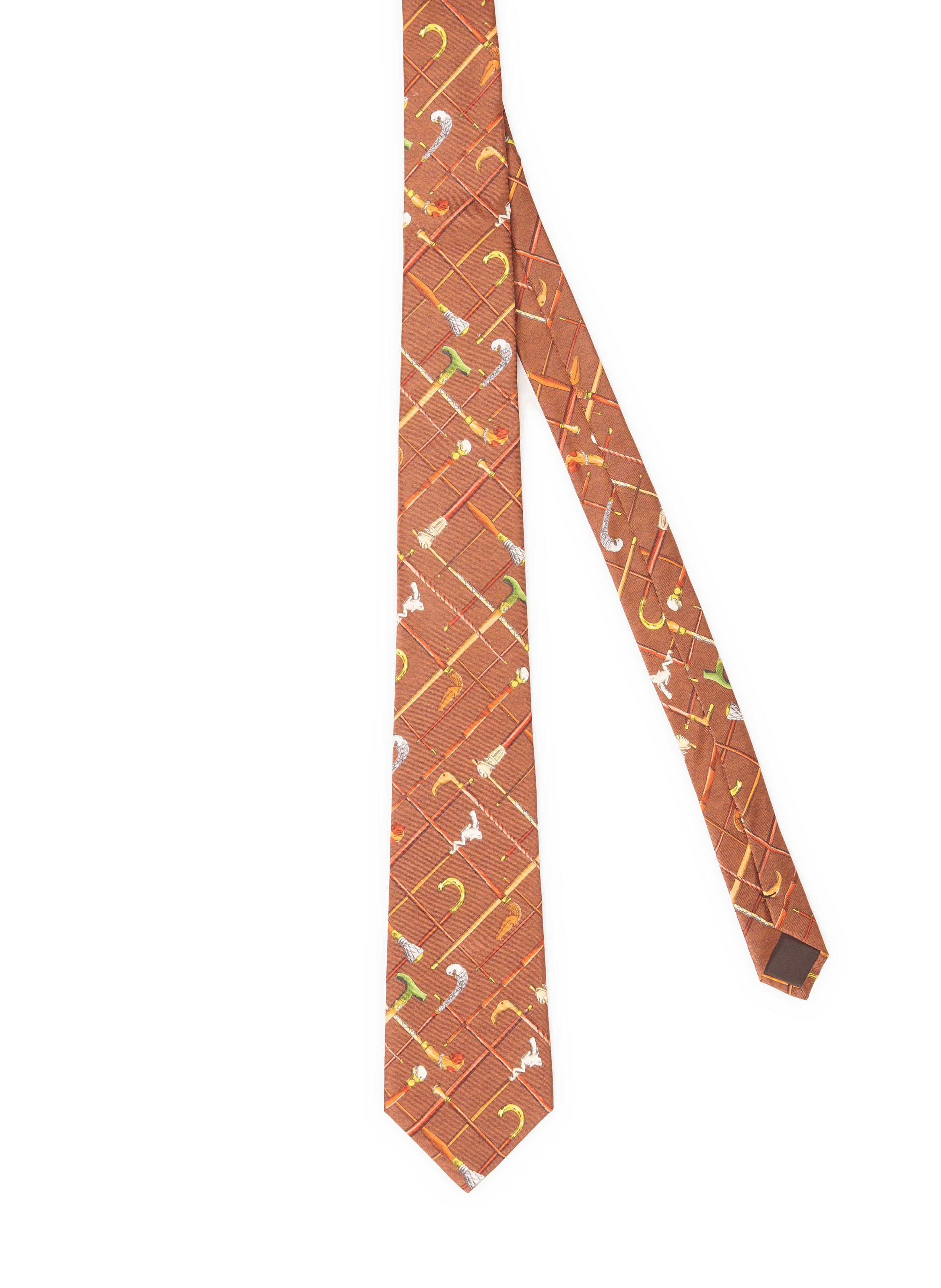 Corbata estampada de seda DROLE DE MONSIEUR Marrón