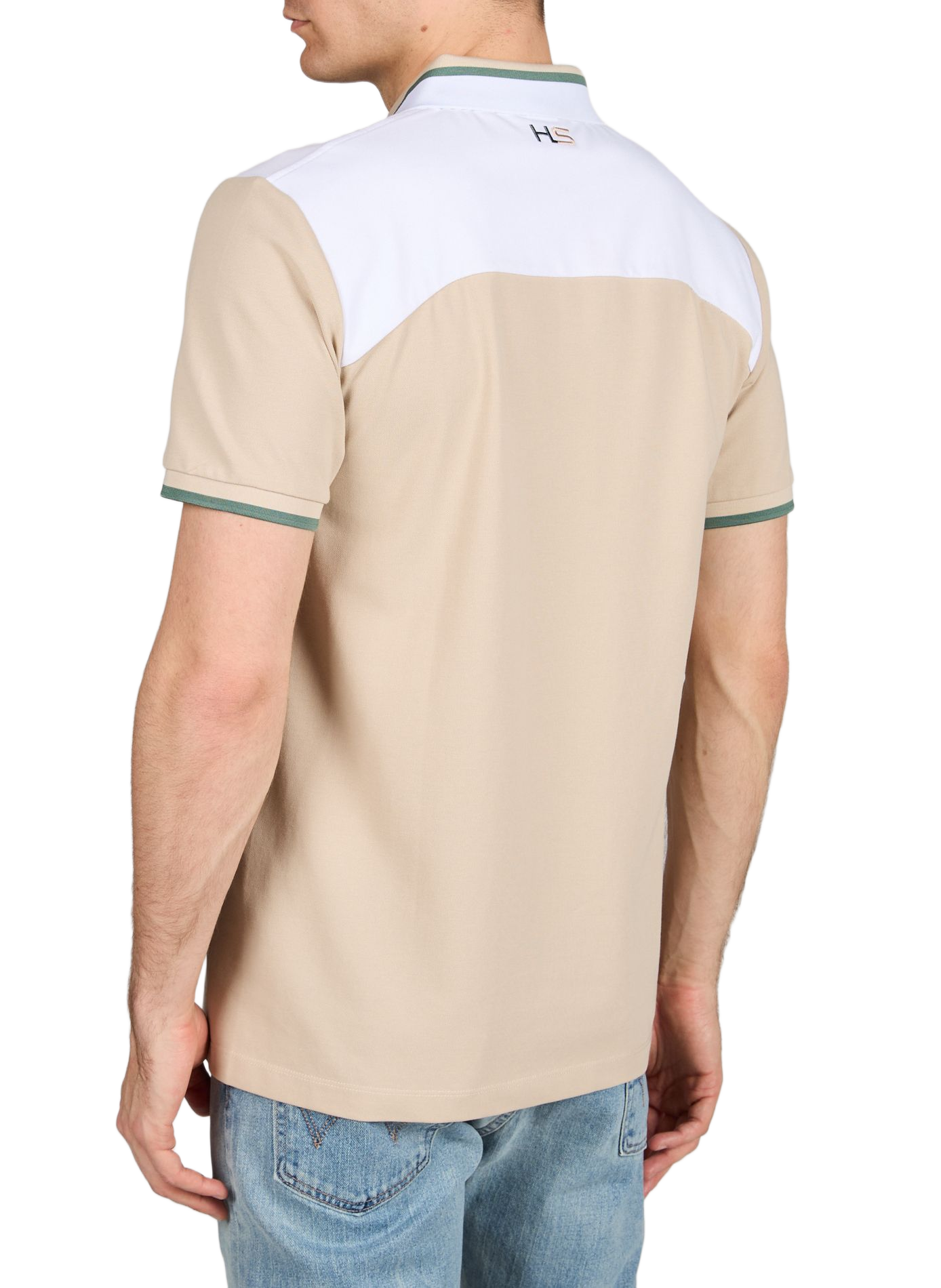 Polo droit en coton mélangé HACKETT Beige