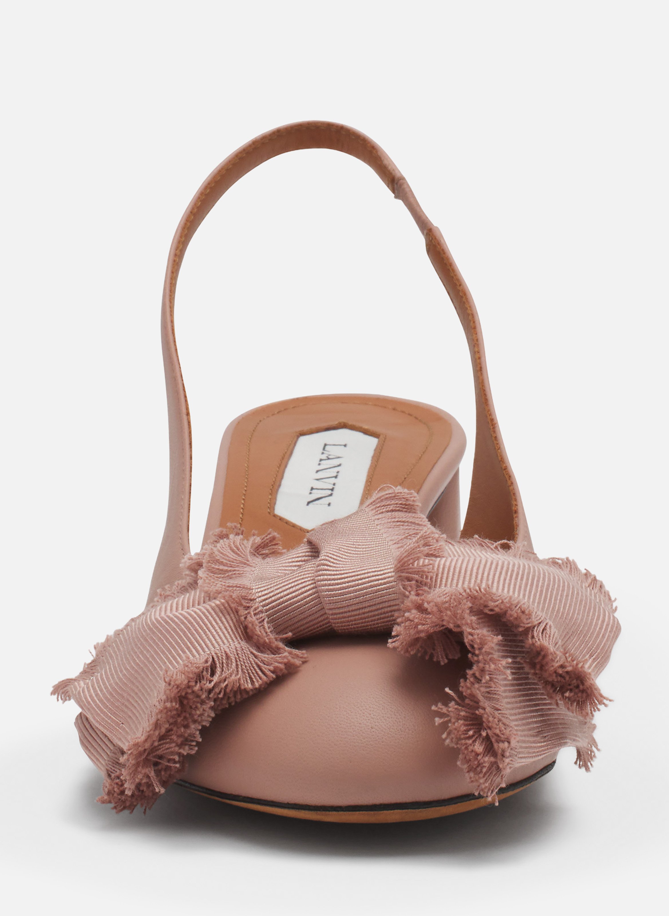 Slingback à talons ballerine en cuir LANVIN Rose
