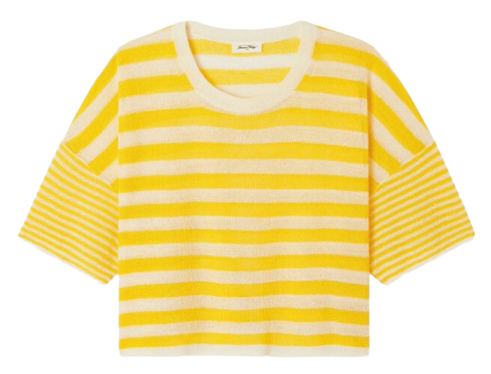 Pull ample rayé en lin mélangé epaky AMERICAN VINTAGE Jaune