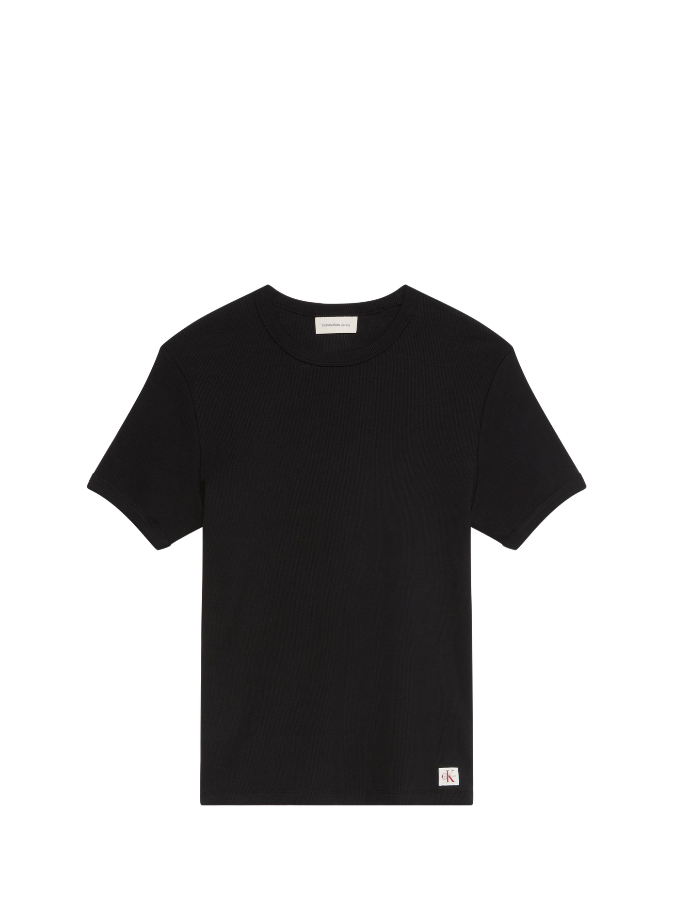 Plain round neck t-shirt in blended cotton CALVIN KLEIN Black