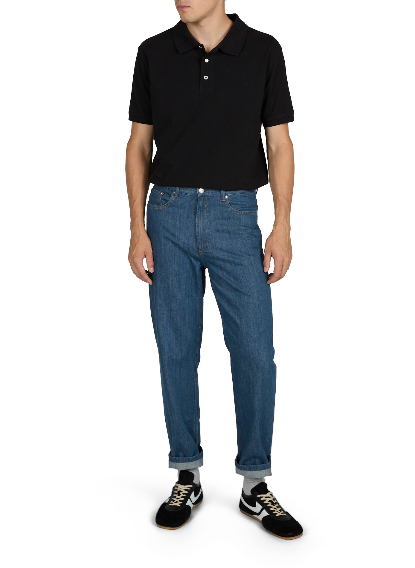 Polo droit en coton  A.P.C. Noir