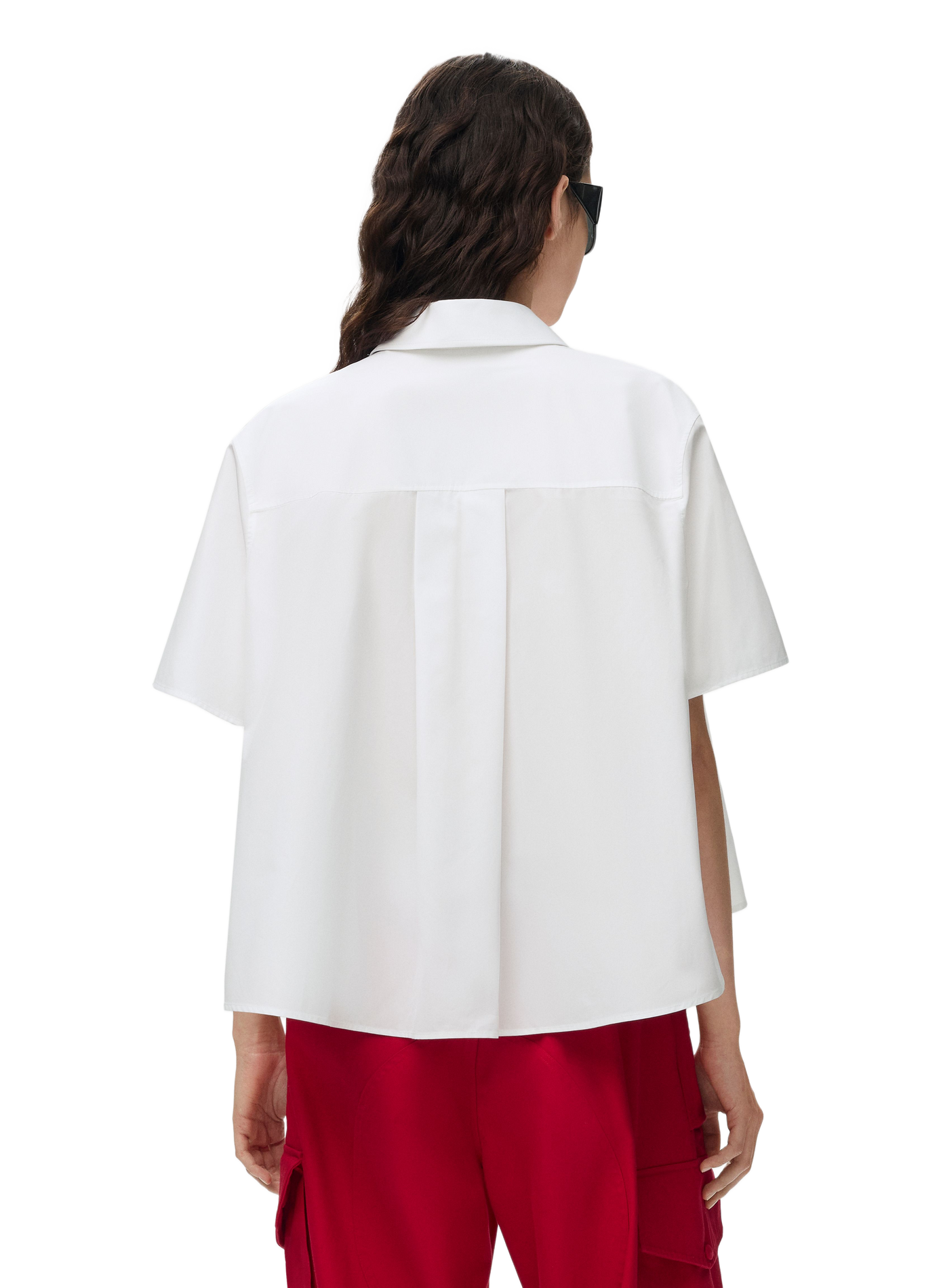 A-line short-sleeved cotton shirt LOEWE White