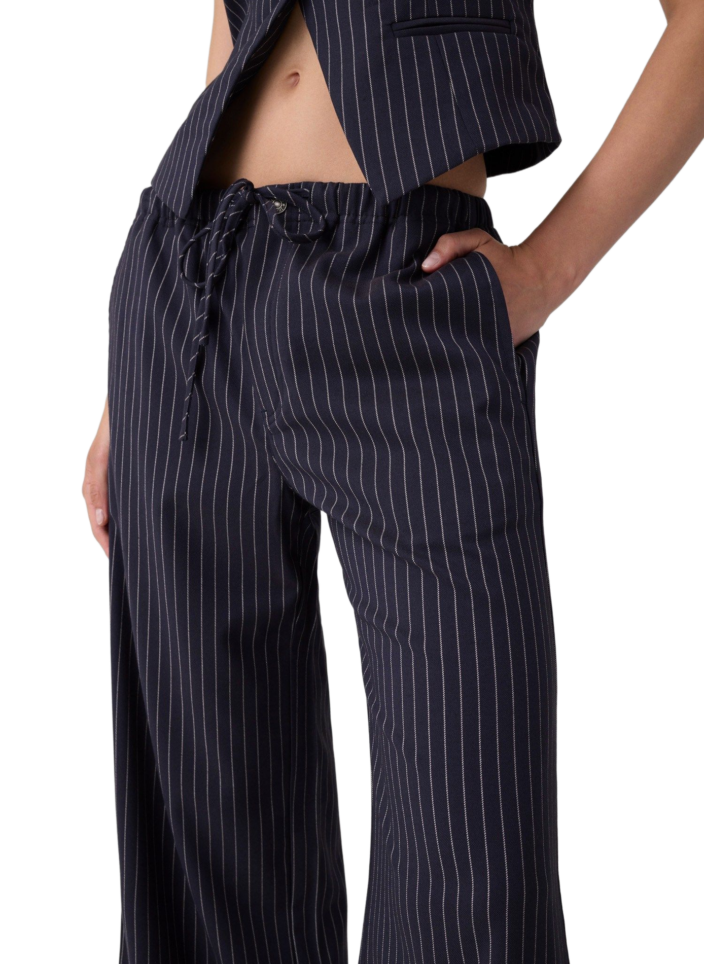 Wijde gestreepte broek GUESS Blauw