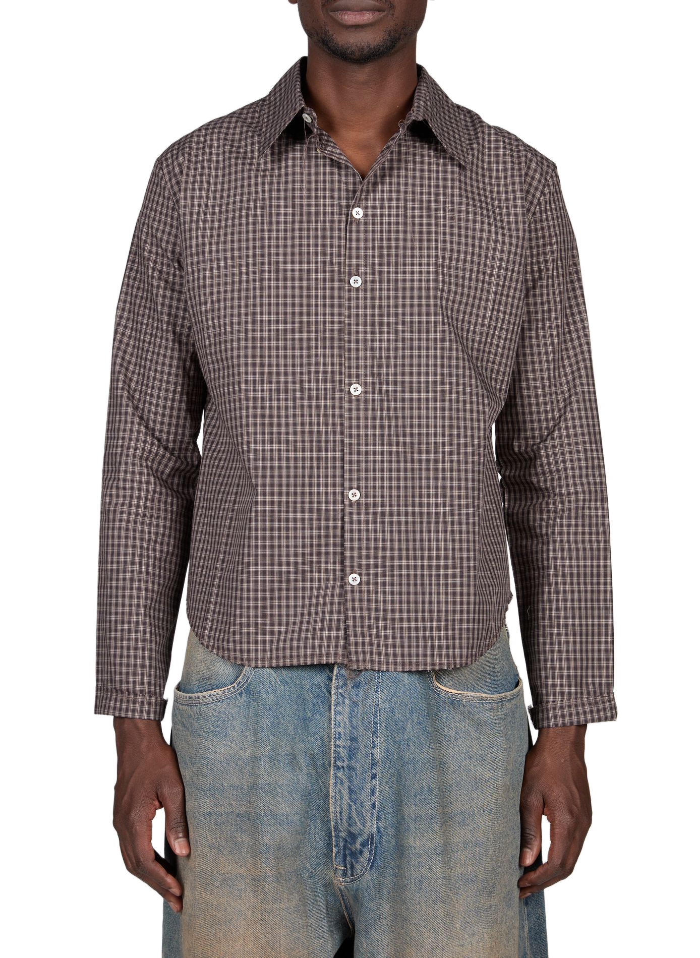 Straight checked shirt CAMIEL FORTGENS Brown