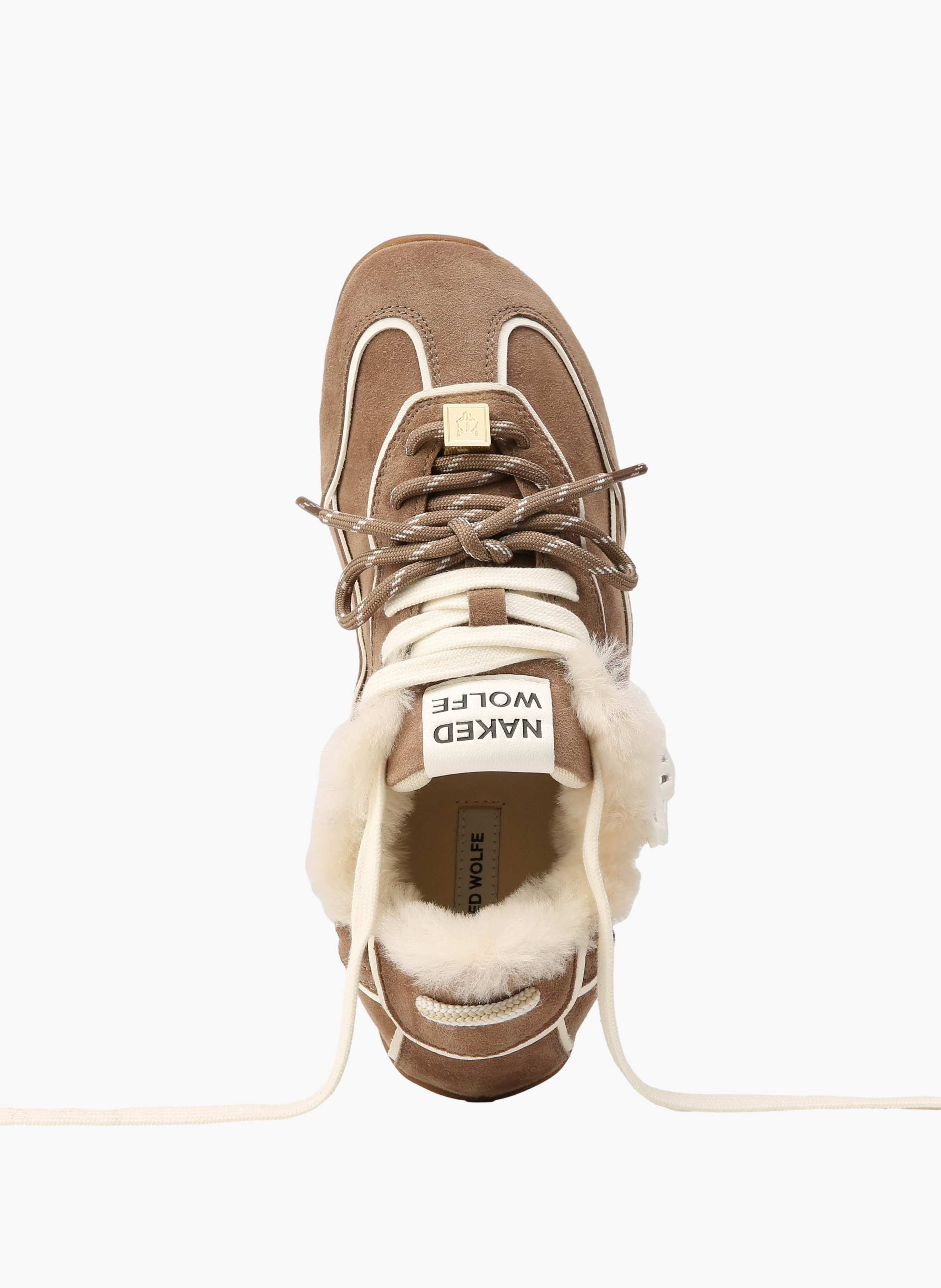 Soul-sneakers van schapenvacht NAKED WOLFE Bruin