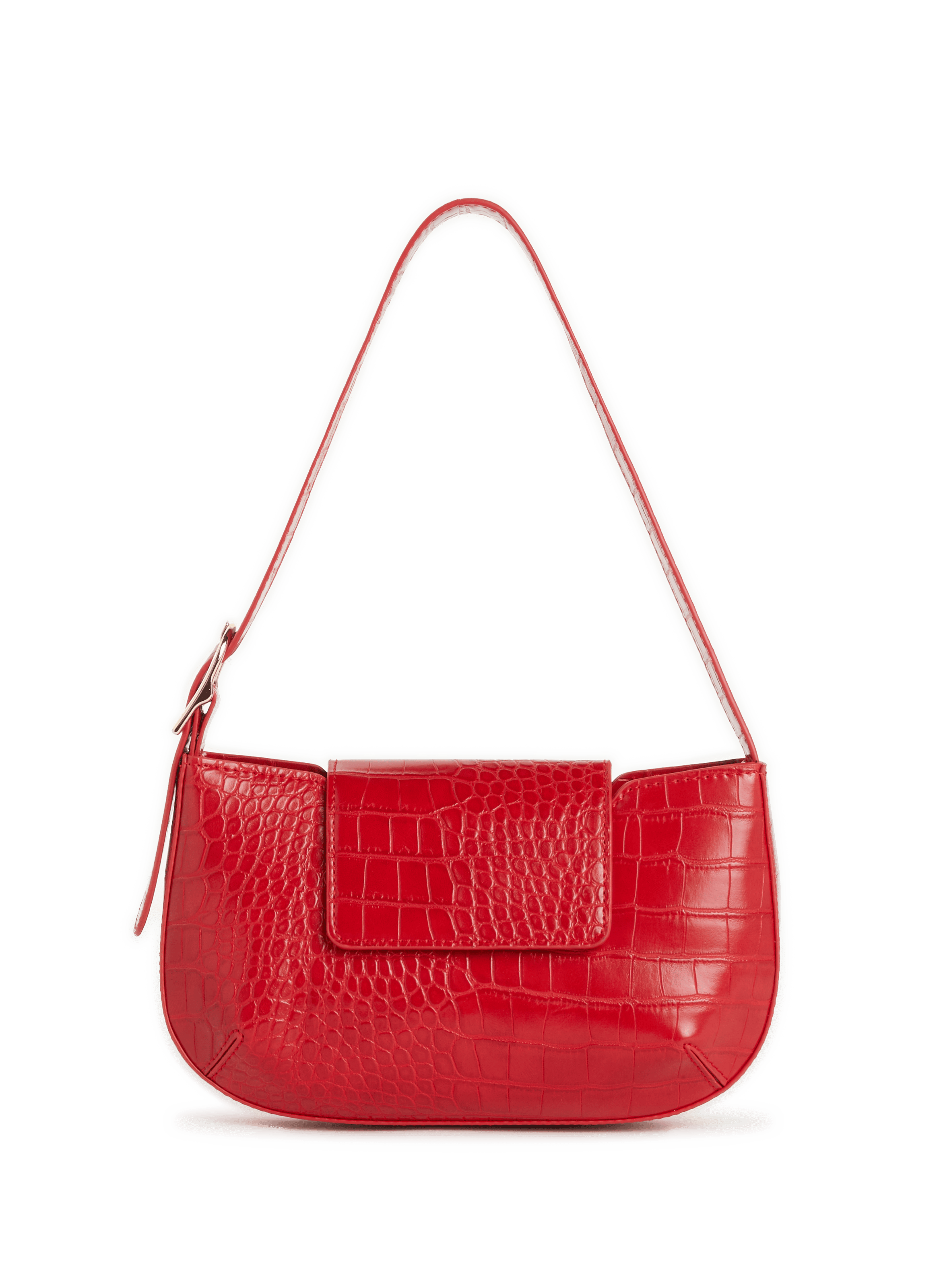 Sac Hobo embossé crocodile AU PRINTEMPS PARIS Rouge