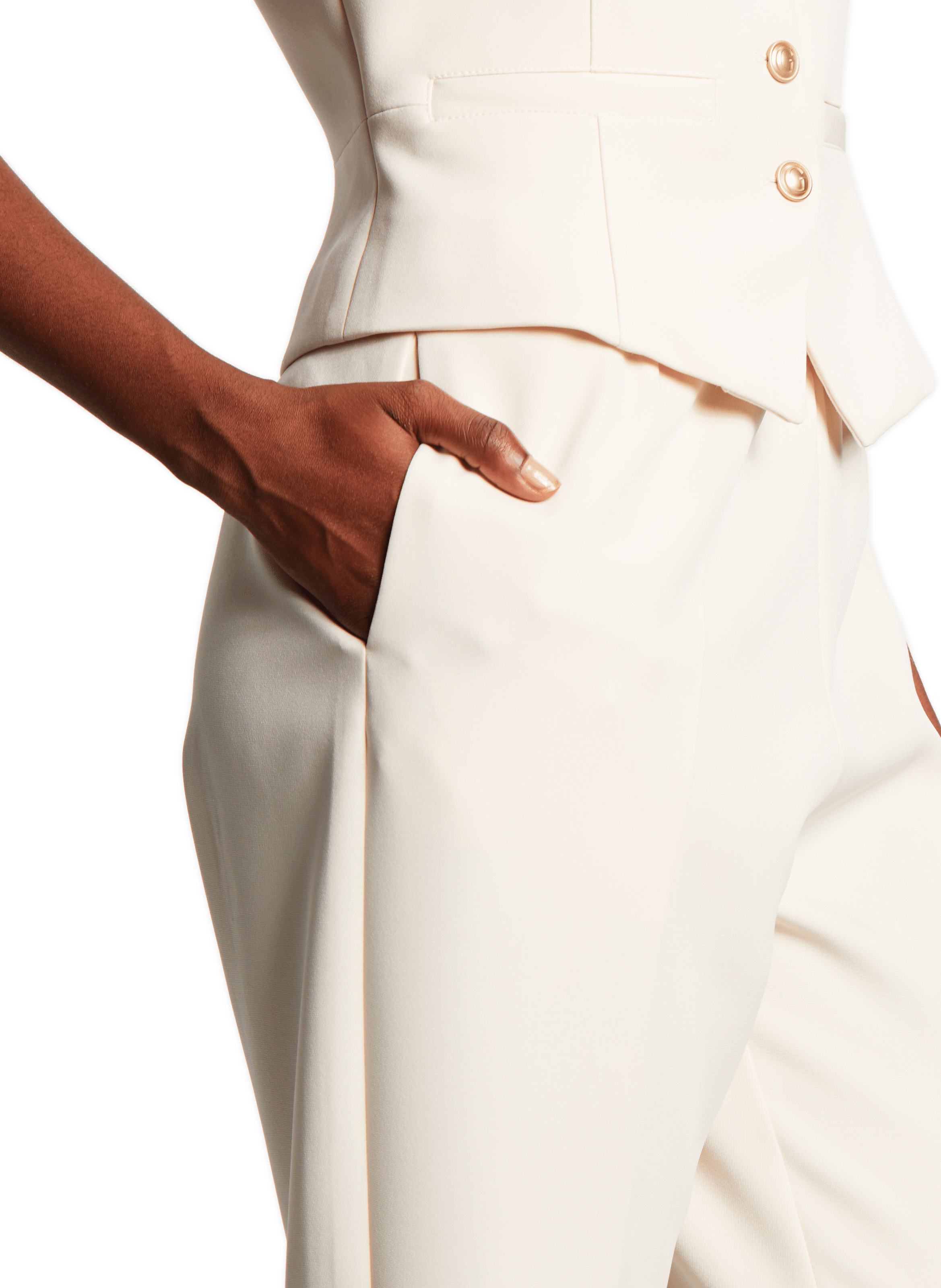 Schmale Hose in Uni-Farbe GUESS Beige