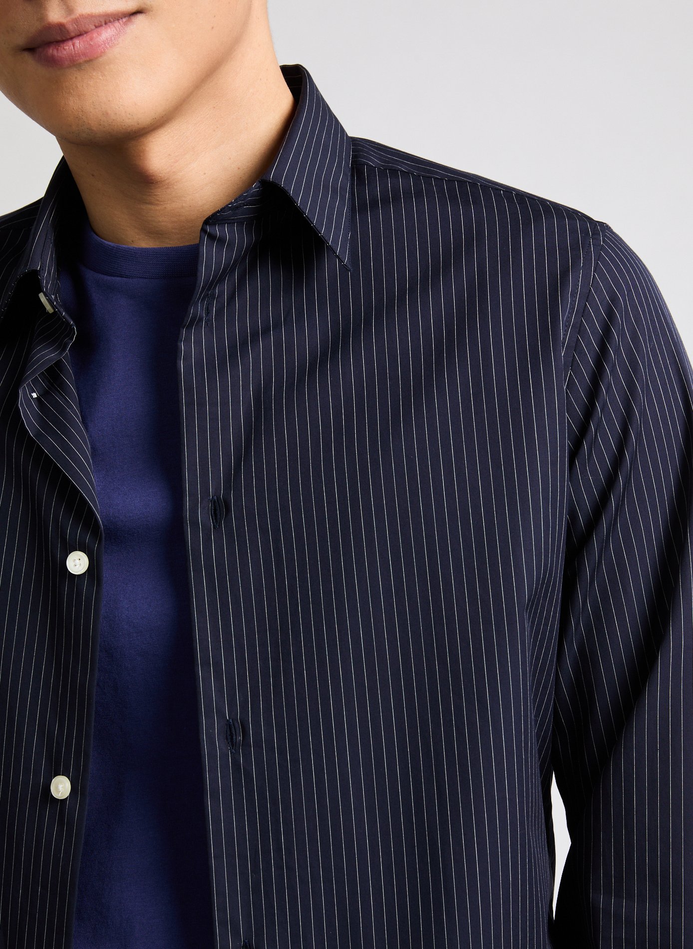 Chemise slim rayée en popeline Fayure AU PRINTEMPS PARIS Bleu