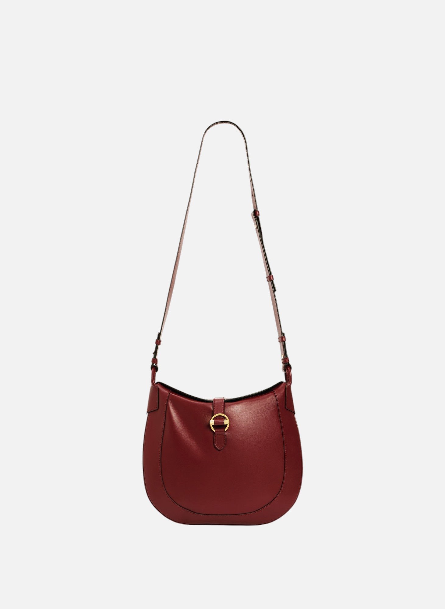 Grand sac bandoulière pia en cuir lisse LE TANNEUR Rouge