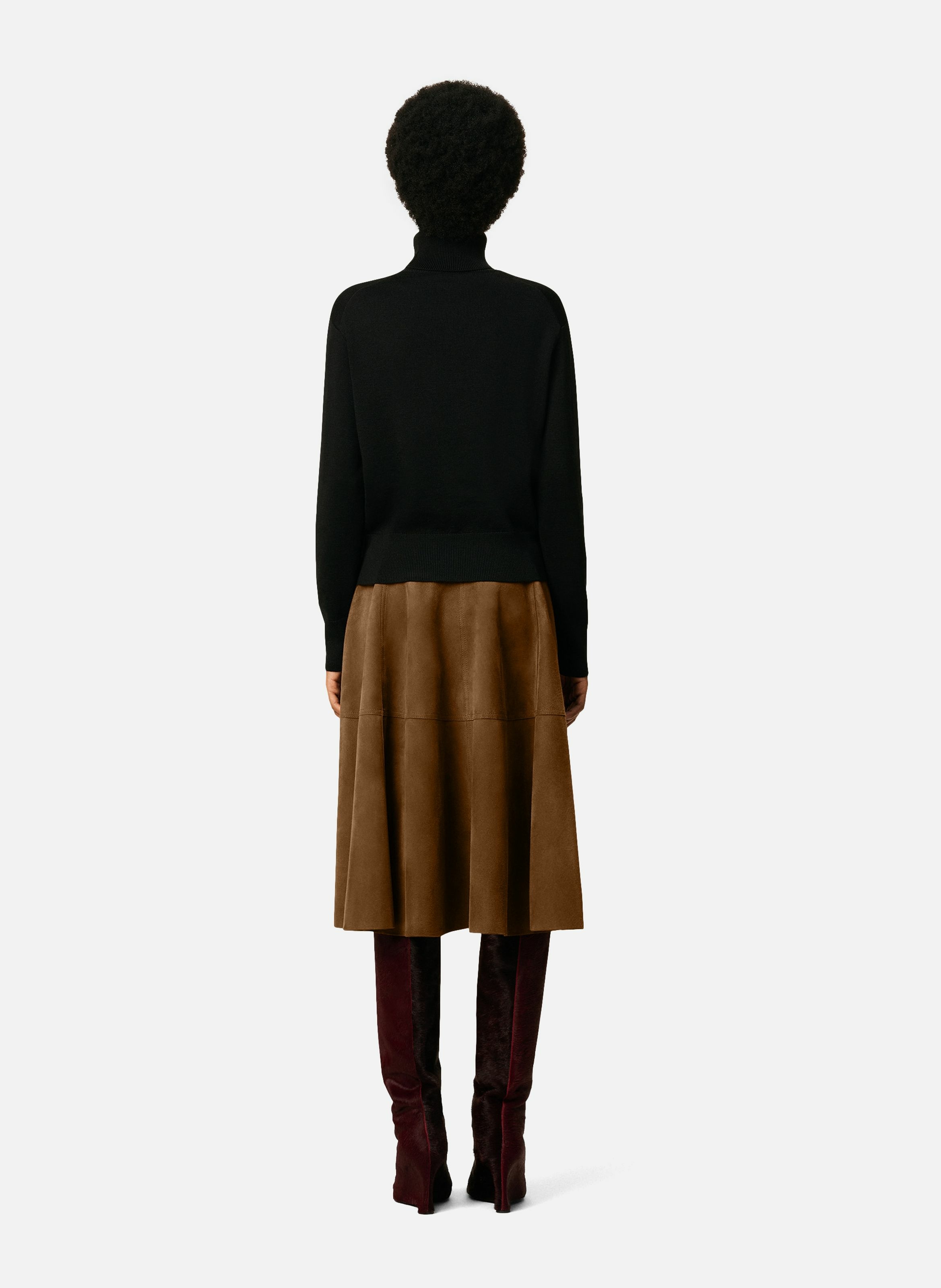 Pull col roulé ami de coeur en laine AMI PARIS Noir