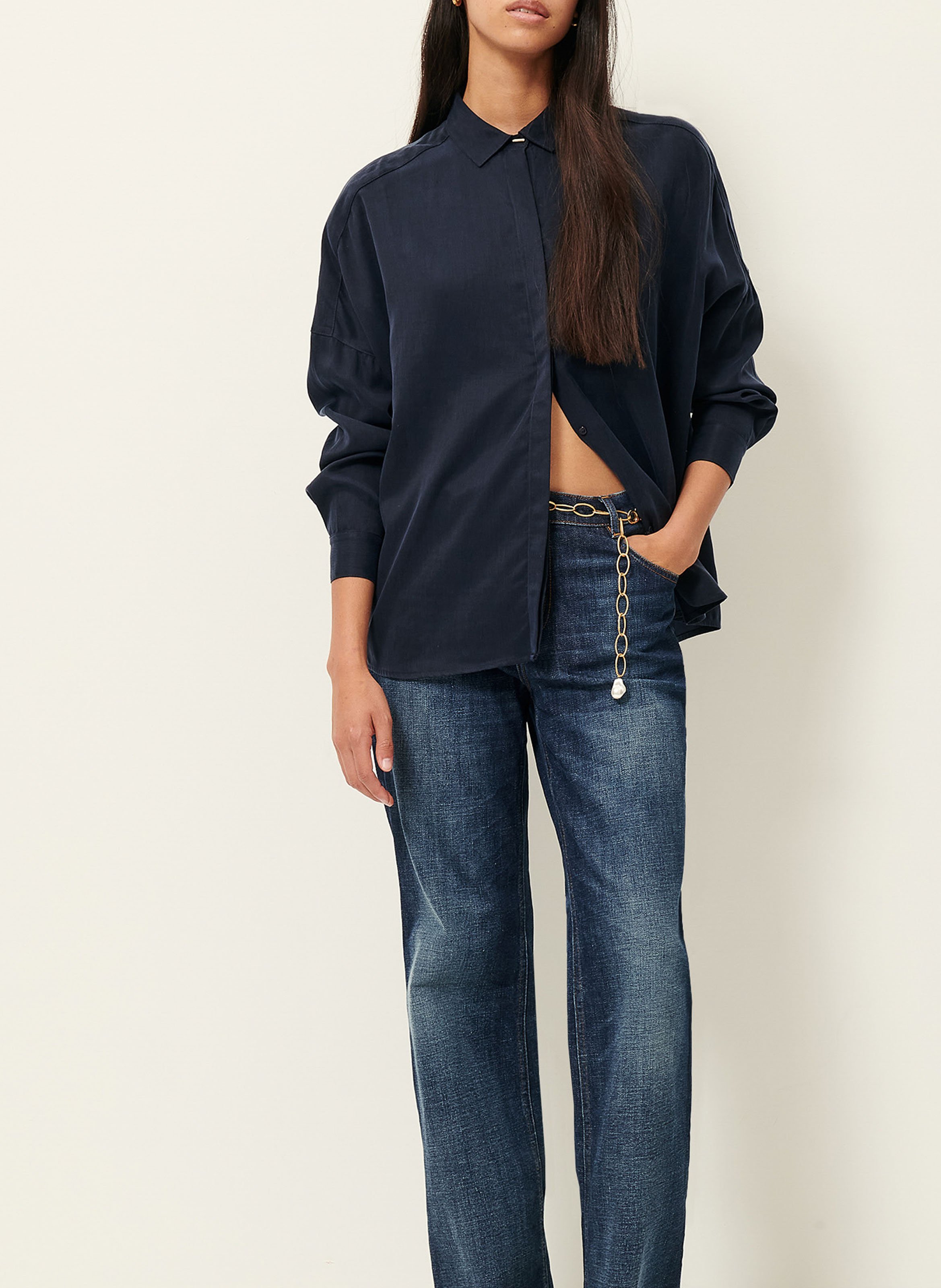 Chemise col classique satinée lady d SESSUN Bleu