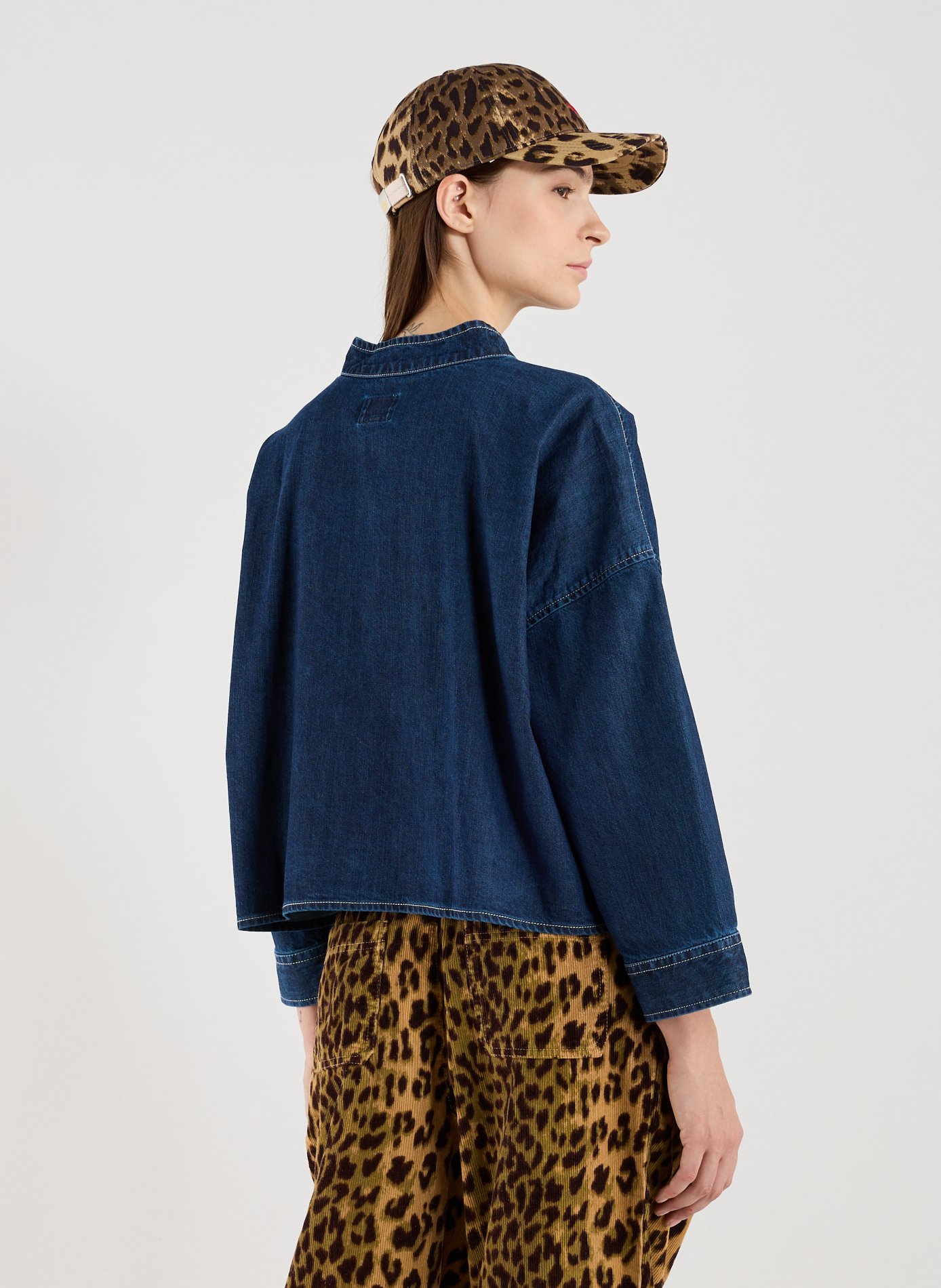 Blouse boutonnée en denim coton BELLEROSE Bleu