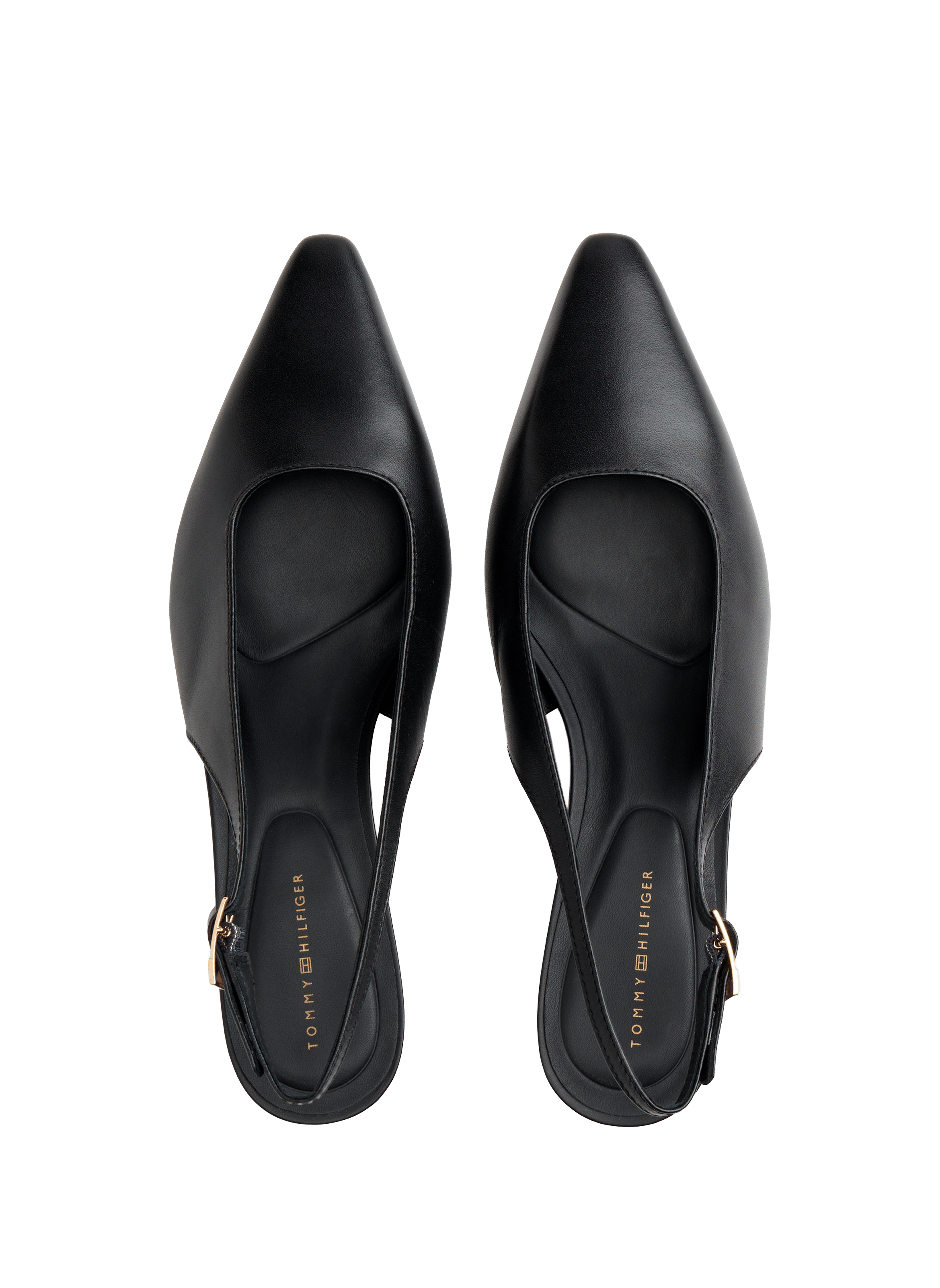 Pointed-toe slingback leather pumps TOMMY HILFIGER Black