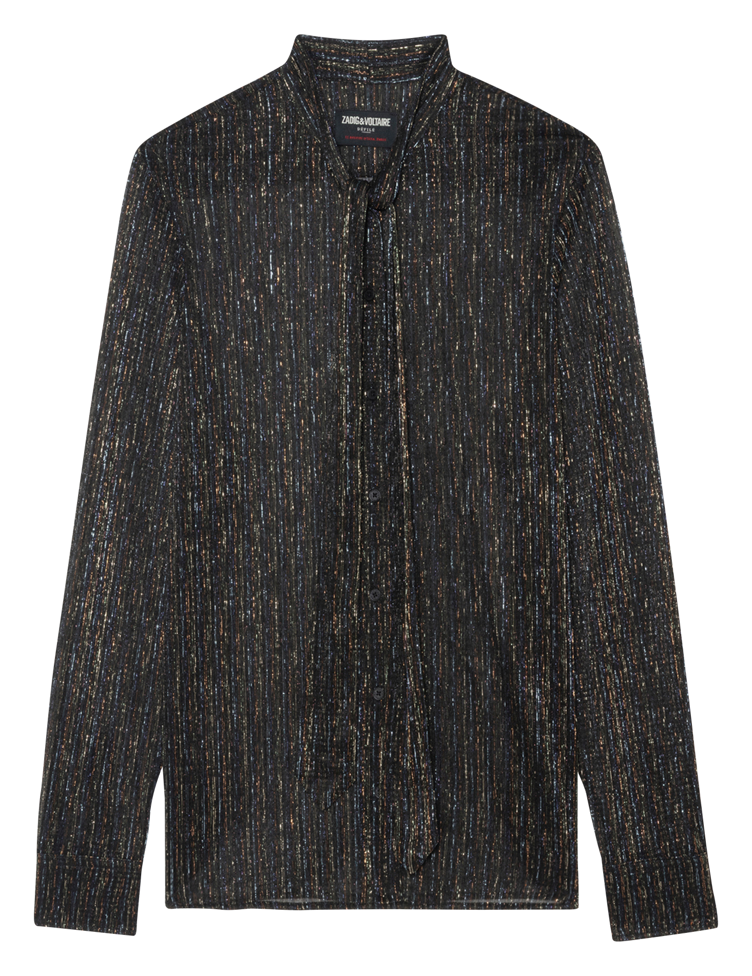 Chemise ajustée col lavallière transparente tulba ZADIG&VOLTAIRE Noir
