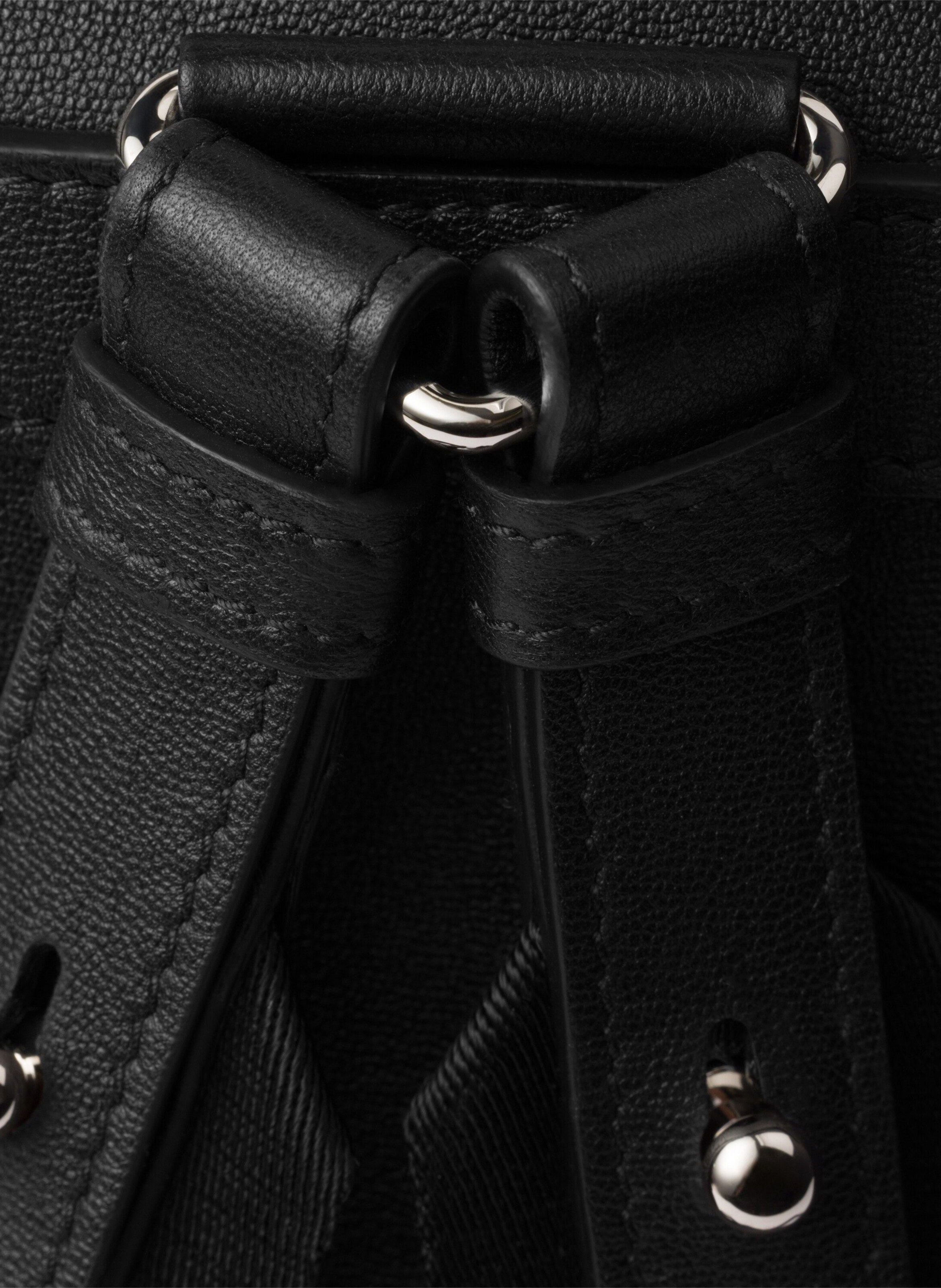 Sac à dos en cuir de taille moyenne PRADA Noir