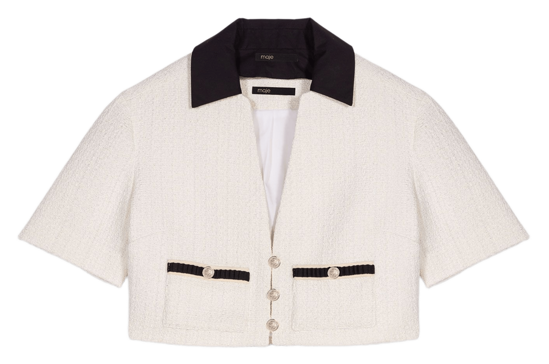 Robe courte col carré en coton mélangé MAJE Beige